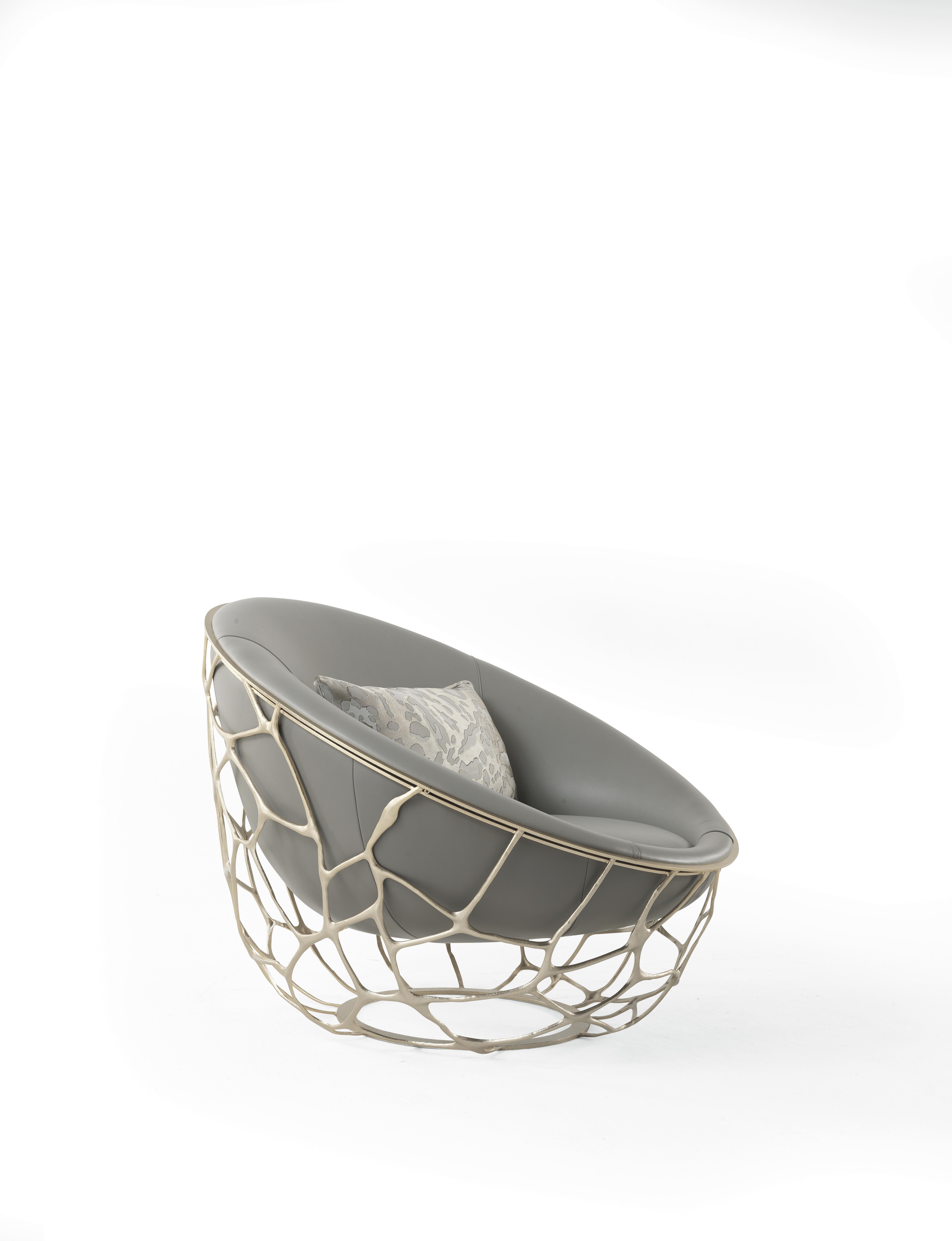 Moderne Fauteuil Sioraf en cuir du 21e siècle par Roberto Cavalli Home Interiors en vente