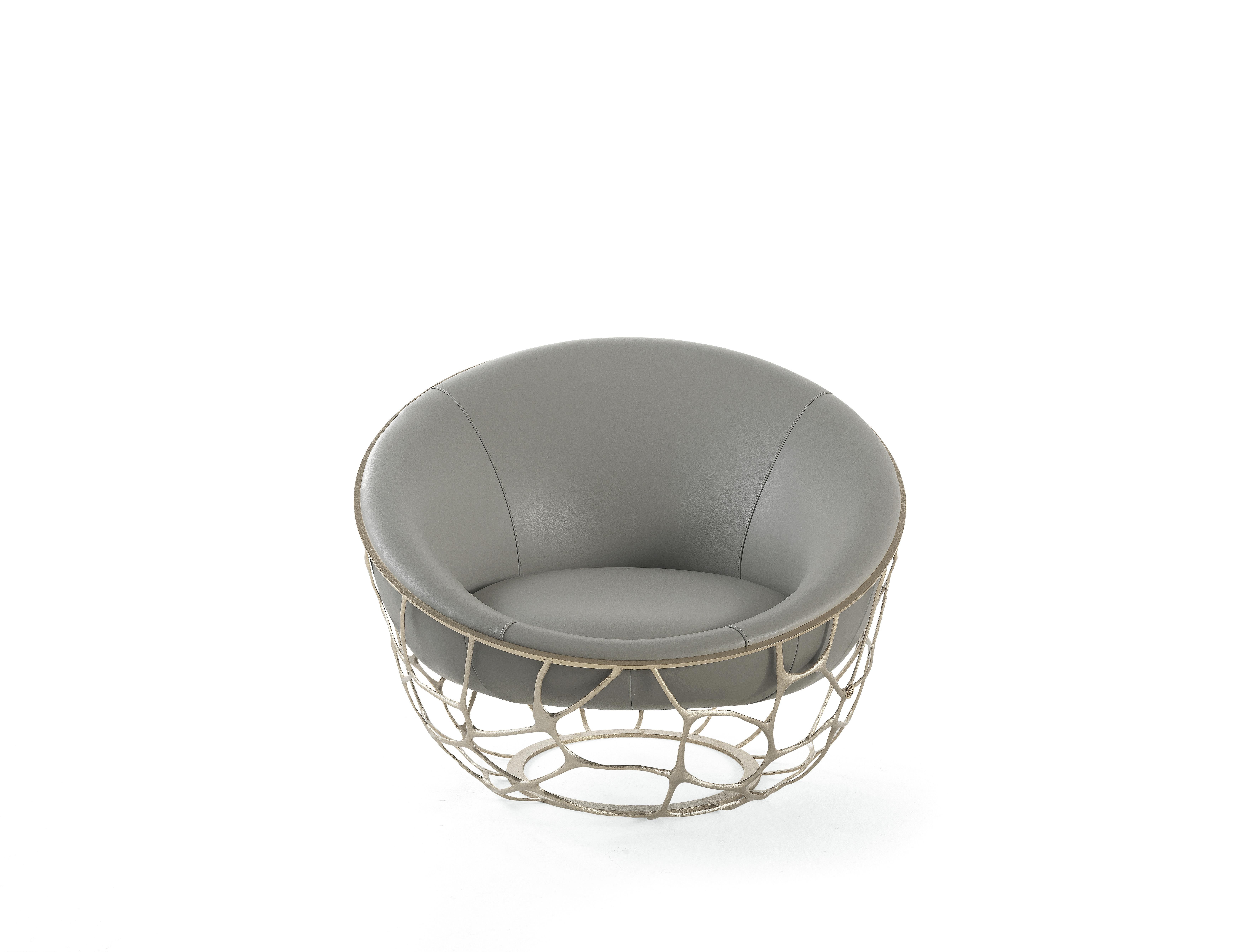 italien Fauteuil Sioraf en cuir du 21e siècle par Roberto Cavalli Home Interiors en vente