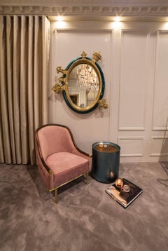 Modern Classic Sissi Mirror in Carved Wood with Gold and Silver Leaf