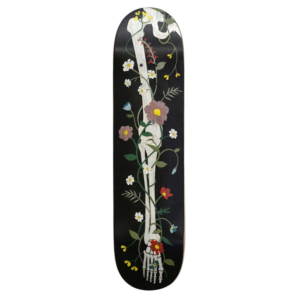 21st Century Skateboard Marcantonio Wood Inlay Scapin Black For Sale