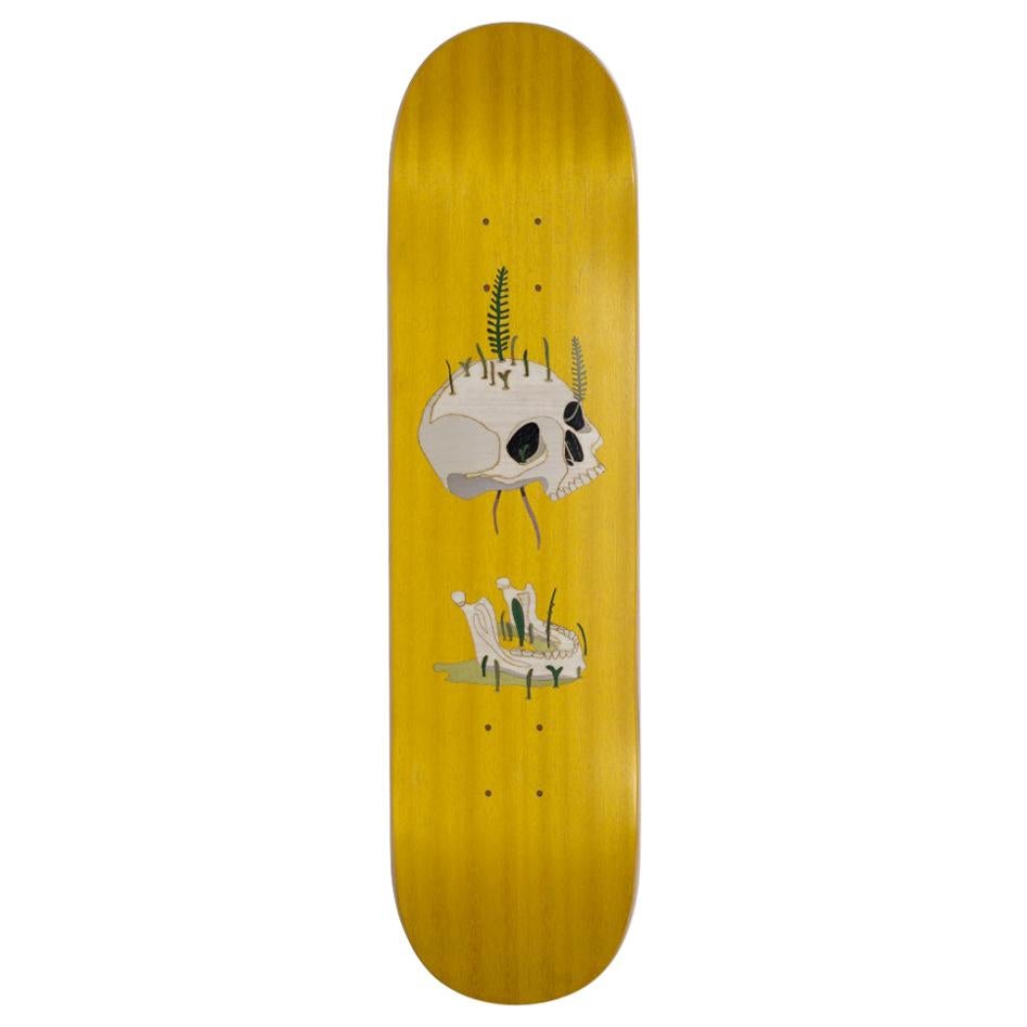 21st Century Skateboard Marcantonio Wood Inlay Scapin Yellow For Sale