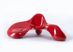 21st Century Skeleton of a Cloud Daeun Kim Sculptural Bench Outdoor Seating Red