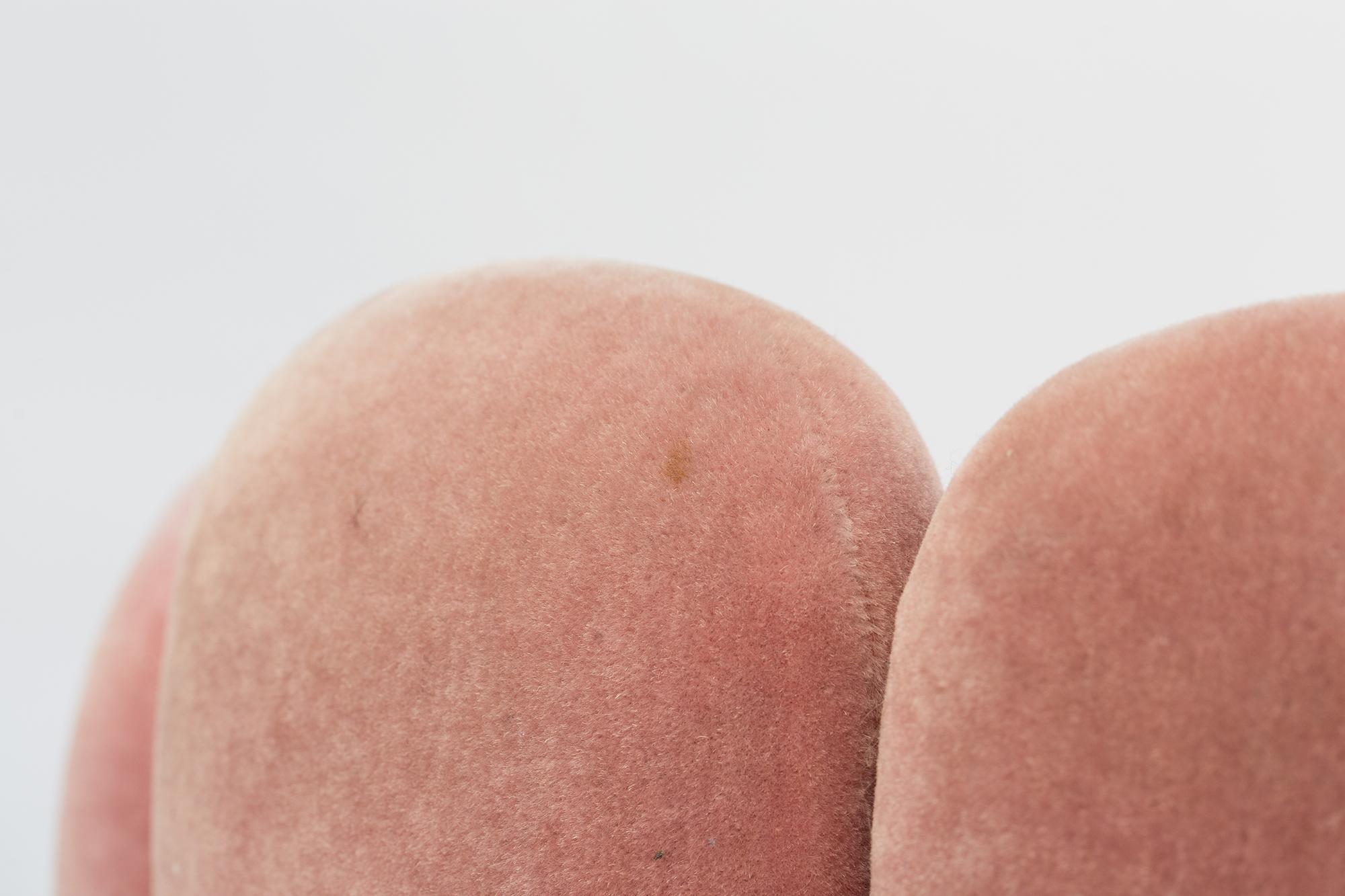 Contemporary 21st Century Sketch Gallery Charlotte Chair Pierre Frey Rose Velvet Rose Leather