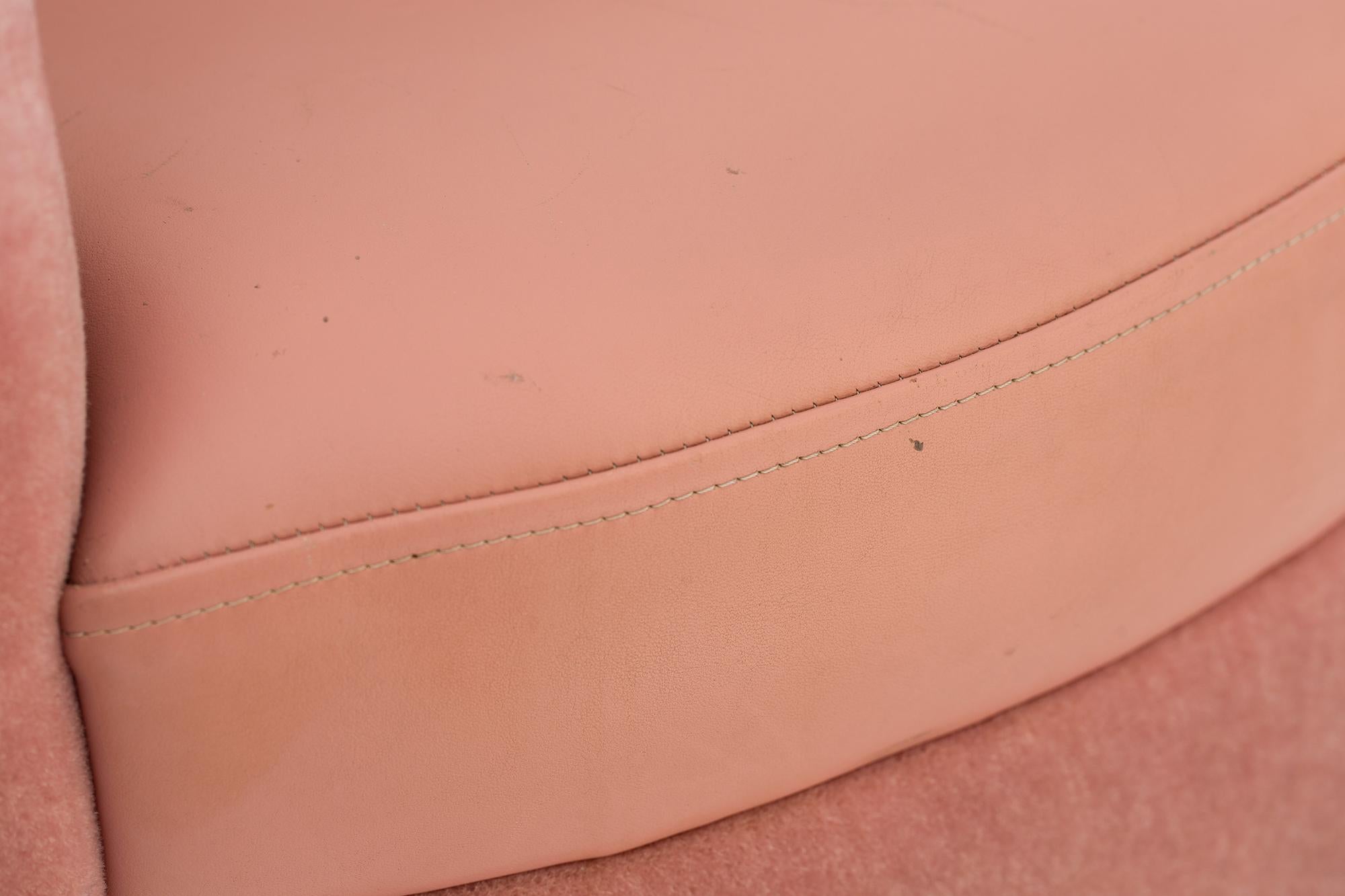 Contemporary 21st Century Sketch Gallery Charlotte Chair Pierre Frey Rose Velvet Rose Leather