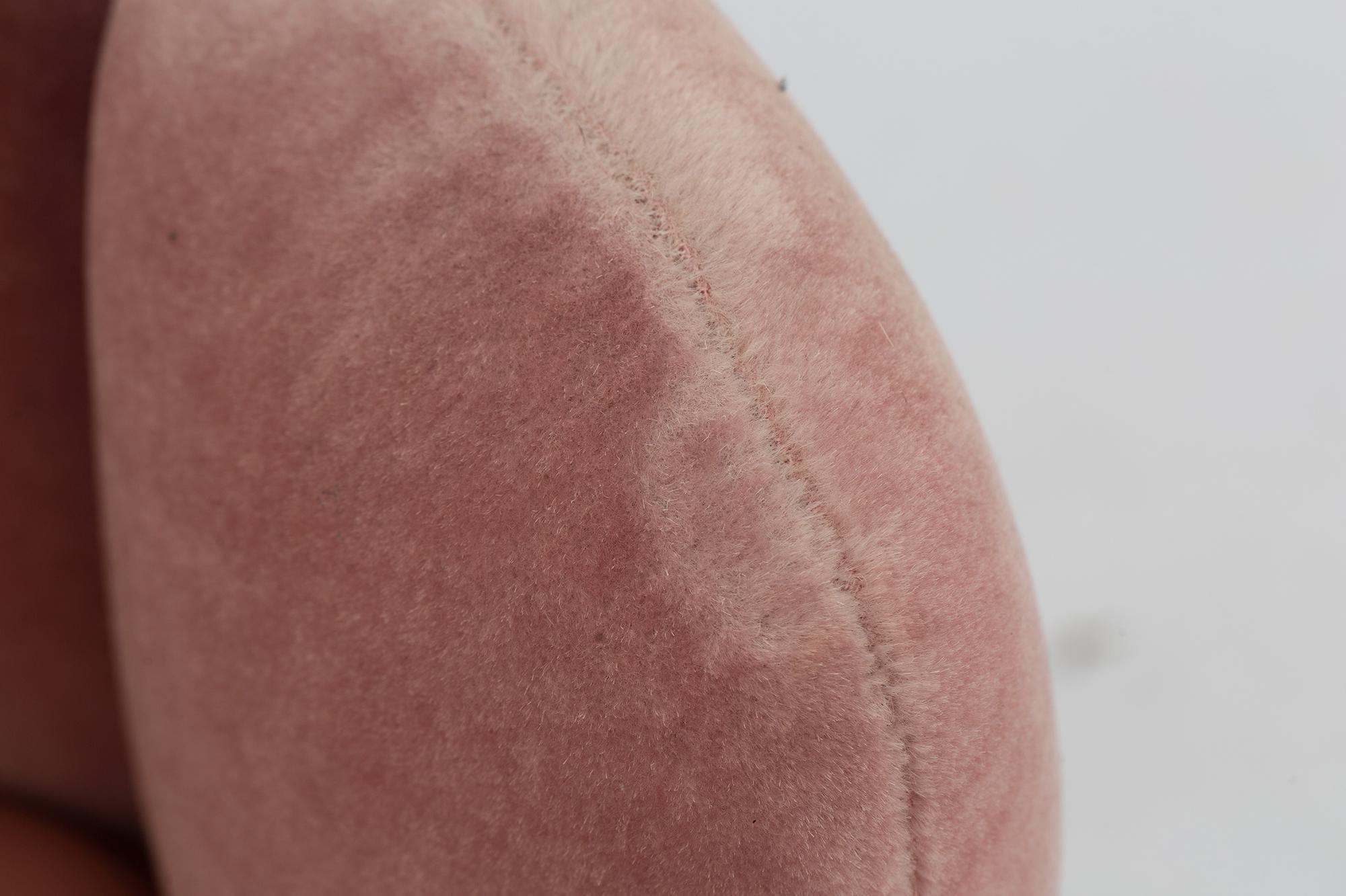 Copper 21st Century Sketch Gallery Charlotte Chair Pierre Frey Rose Velvet Rose Leather