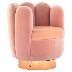 Used 21st Century Sketch Gallery Charlotte Chair Pierre Frey Rose Velvet Rose Leather