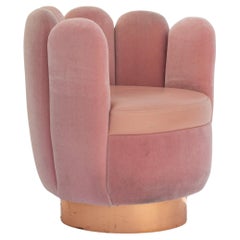 Used 21st Century Sketch Gallery Charlotte Chair Pierre Frey Rose Velvet Rose Leather