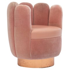 Used 21st Century Sketch Gallery Charlotte Chair Pierre Frey Rose Velvet Rose Leather