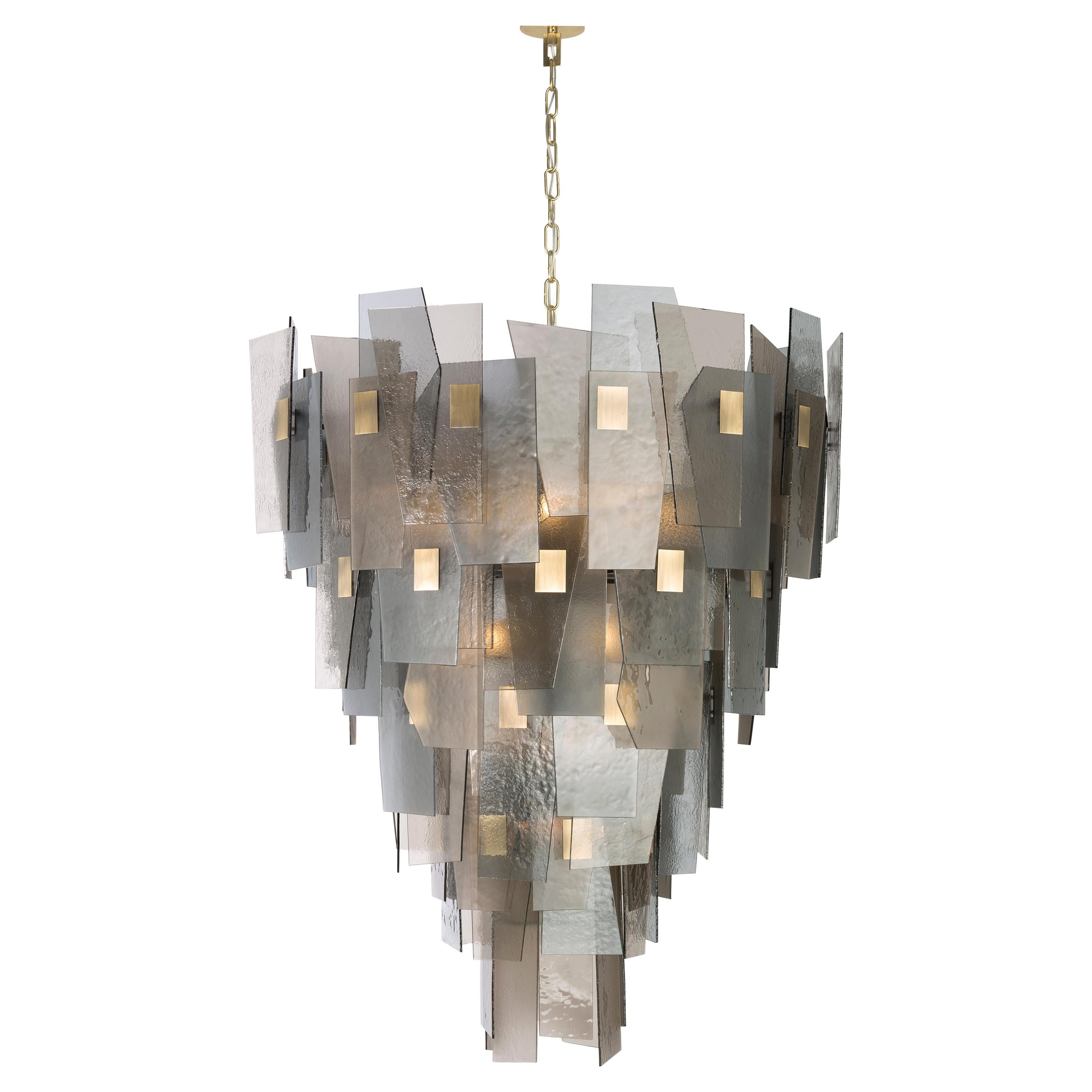 SLIVER Chandelier 1711-BB-AF by OFFICINA LUCE Amber & Fumè