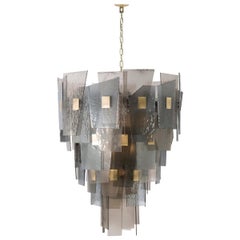 SLIVER Chandelier 1712-BB-AF by OFFICINA LUCE Amber & Fumè