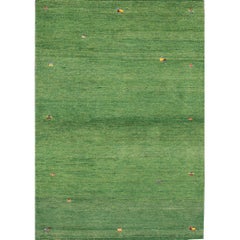 21st Century Small Green Persian Gabbeh Carpet