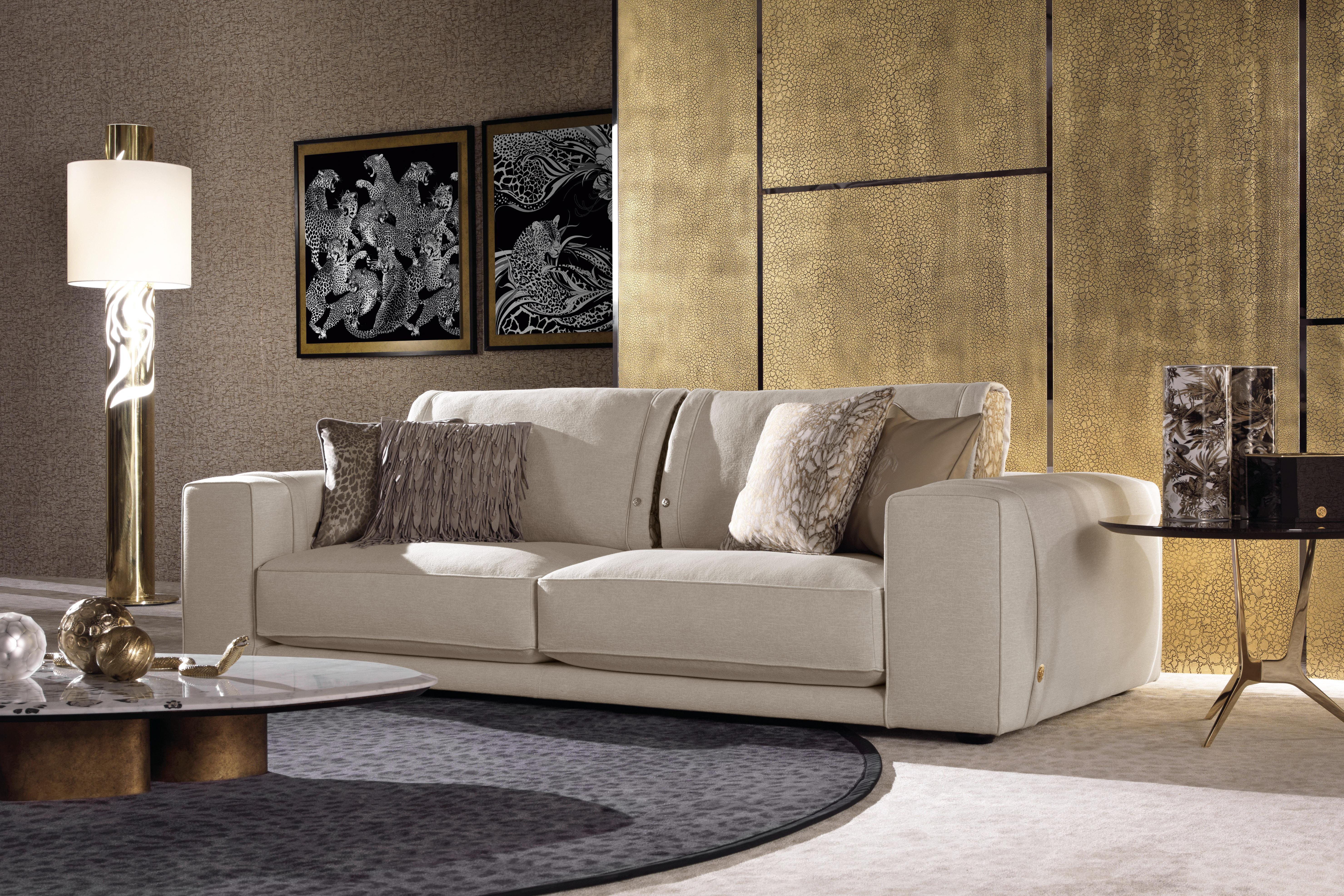 Smoking.2 Sofa mit Stoff von Roberto Cavalli Home Interiors, 21. Jahrhundert im Angebot 4