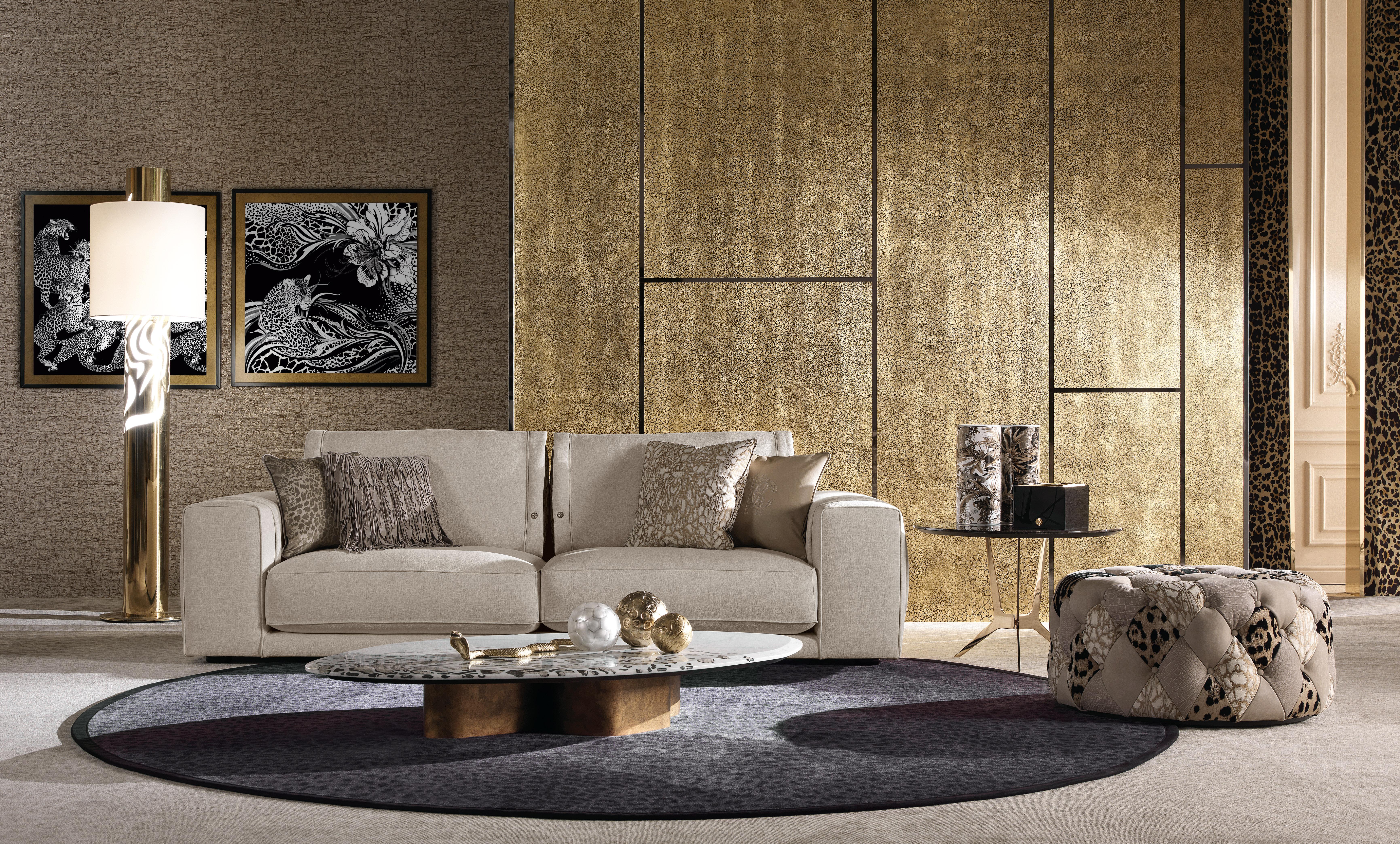 Contemporary 21st Century Smoking 2 Sofa in Fabric by Roberto Cavalli Home Interiors For Sale