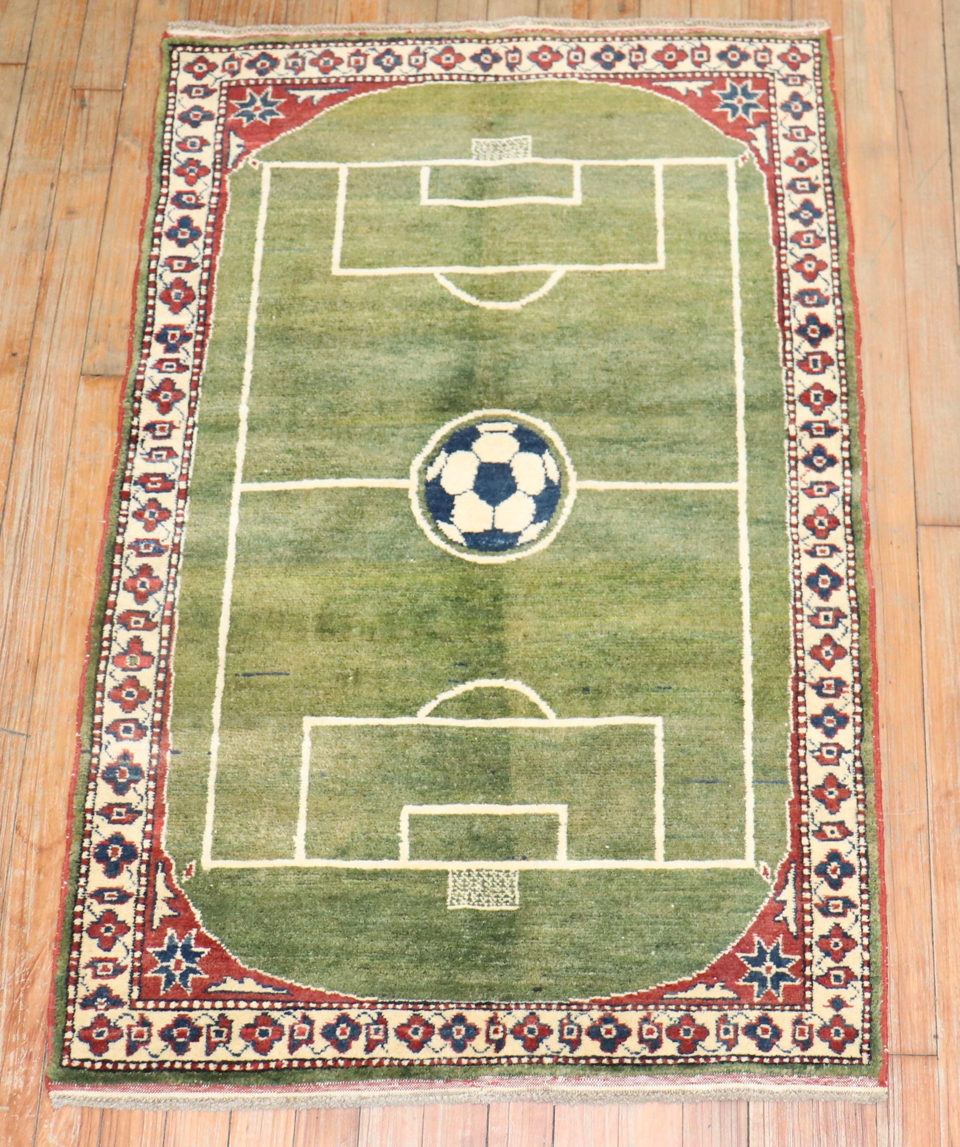 Sporting Art 21st Century Soccer Stadium Pattern Rug For Sale