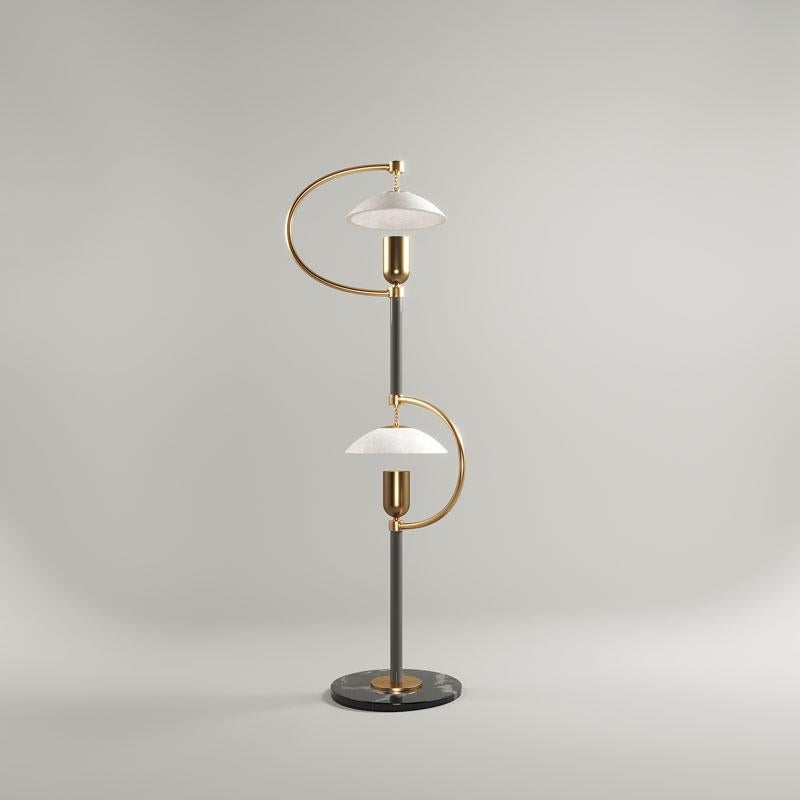 Lampada da terra Sofo del XXI secolo in ottone e alabastro Made in Portugal di Creativemary In condizioni Nuovo in vendita a RIO TINTO, PT