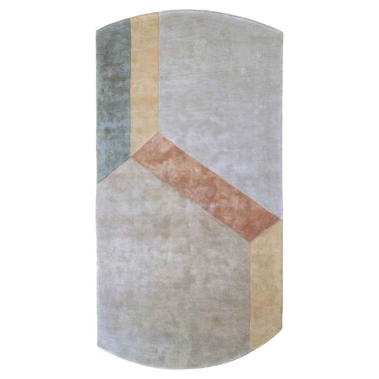 21st Century Soft Geometric Sustainable Rug by Deanna Comellini 180x350 ...