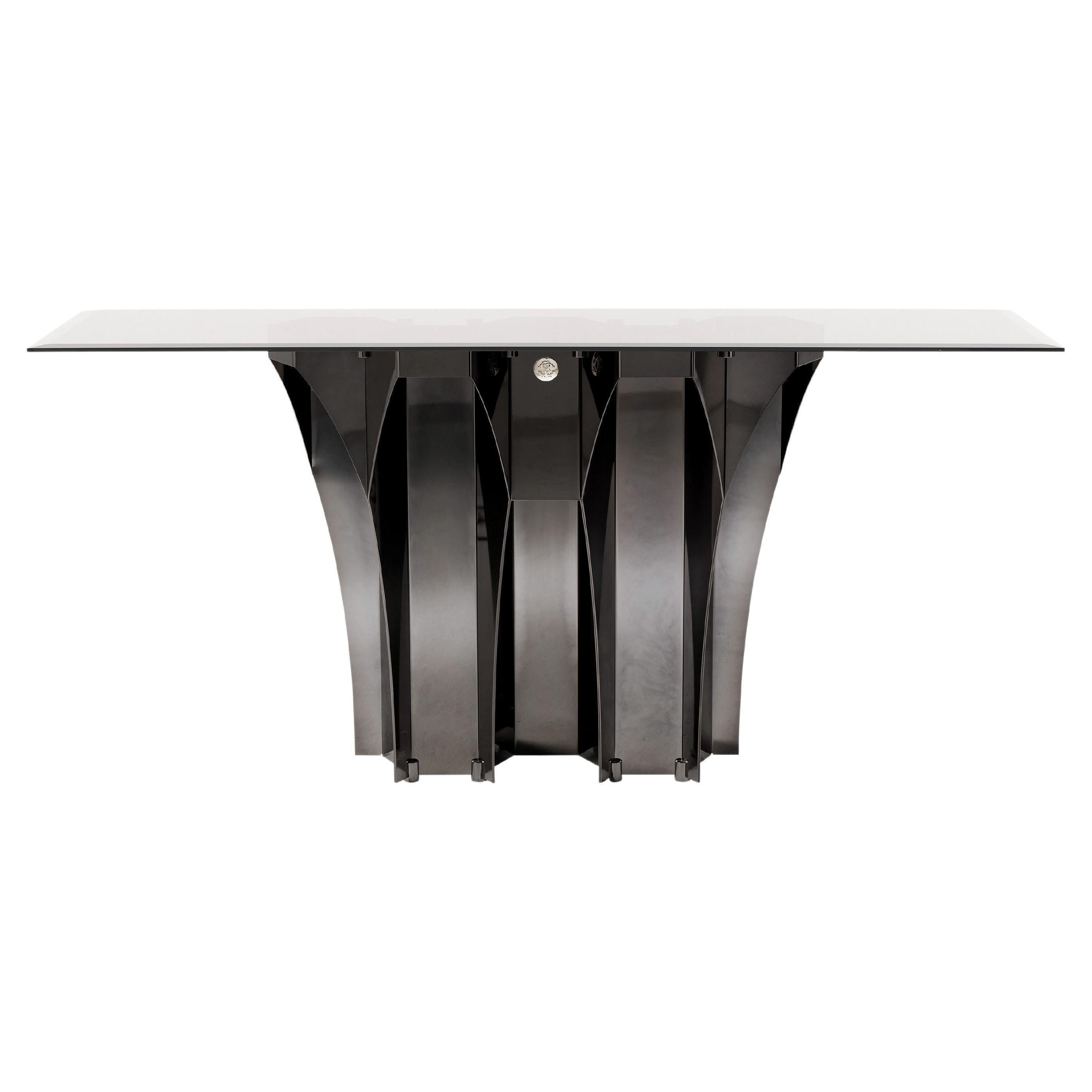 21st Century Soho Console in Black Chrome by Roberto Cavalli Home Interiors For Sale
