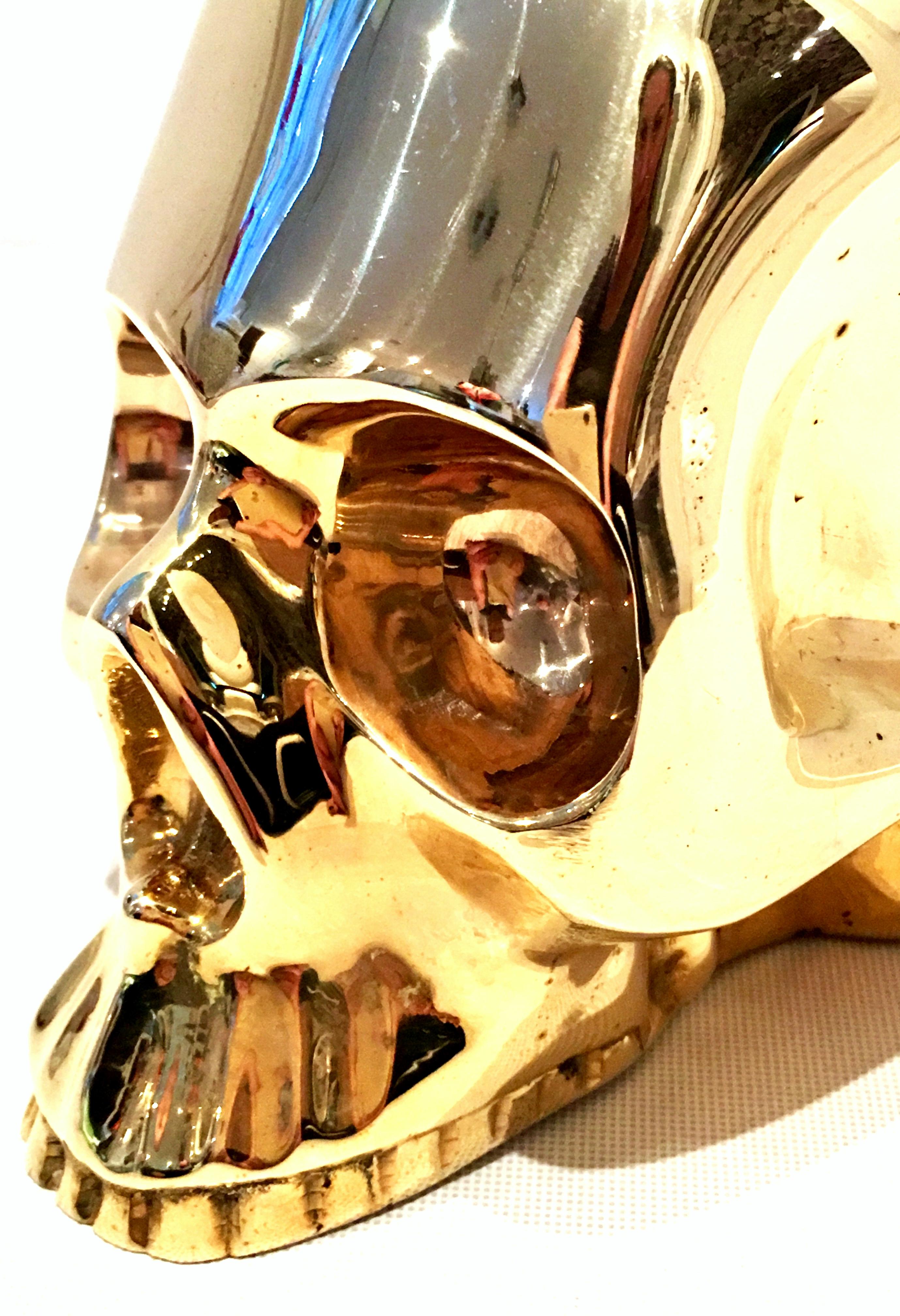 21st Century Solid Brass Skull Head Sculpture by, D.L. & Co. For Sale 3