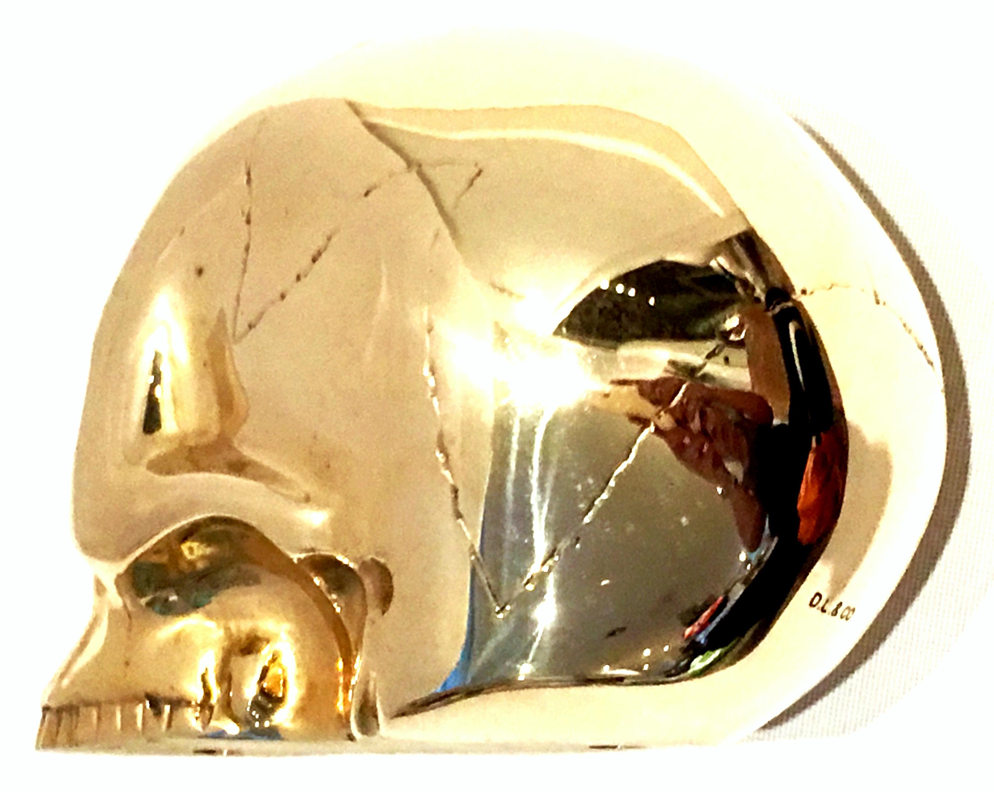 21st Century Solid Brass Skull Head Sculpture by, D.L. & Co. For Sale 5
