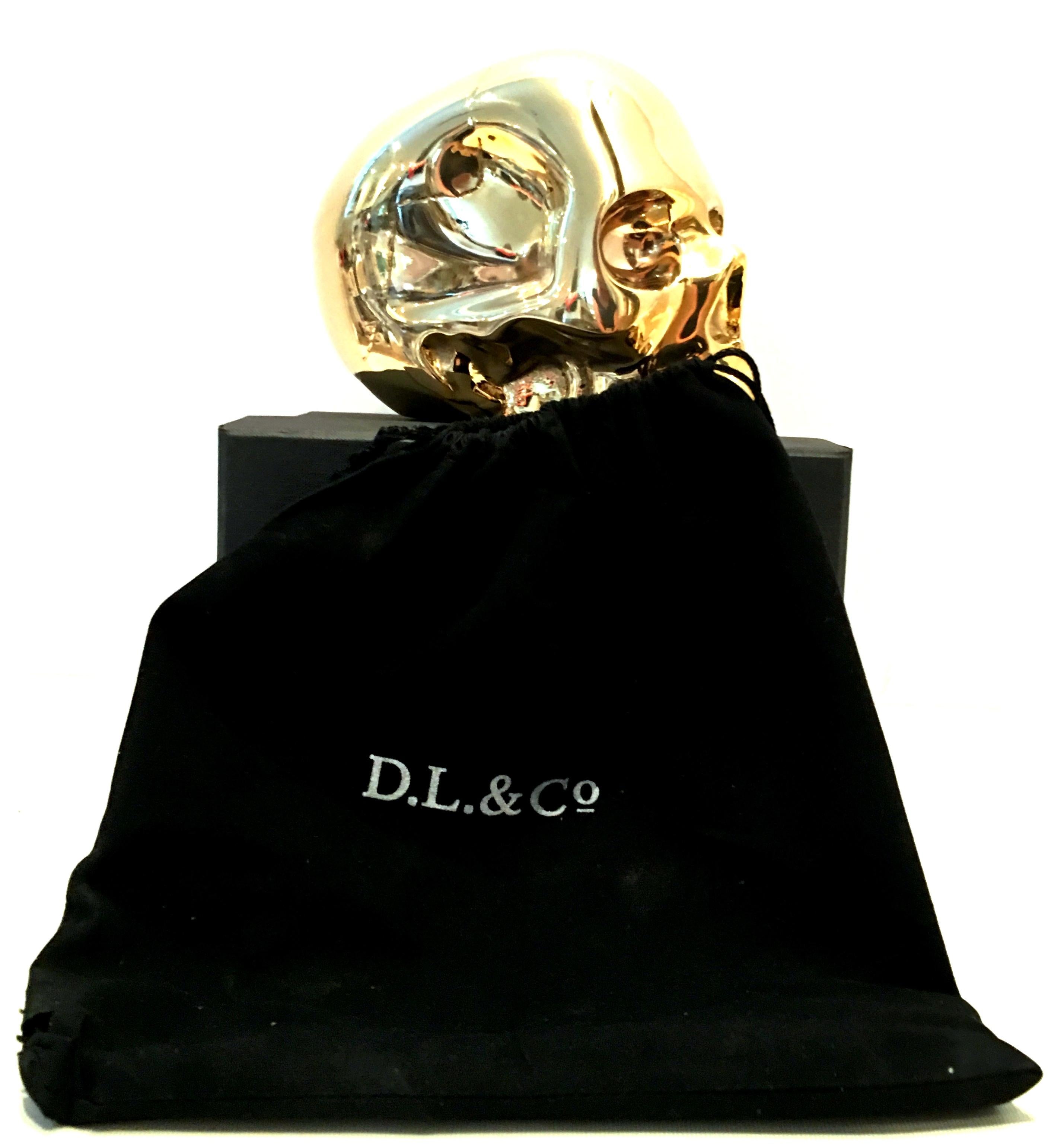 21st Century Solid Brass Skull Head Sculpture by, D.L. & Co. For Sale 6