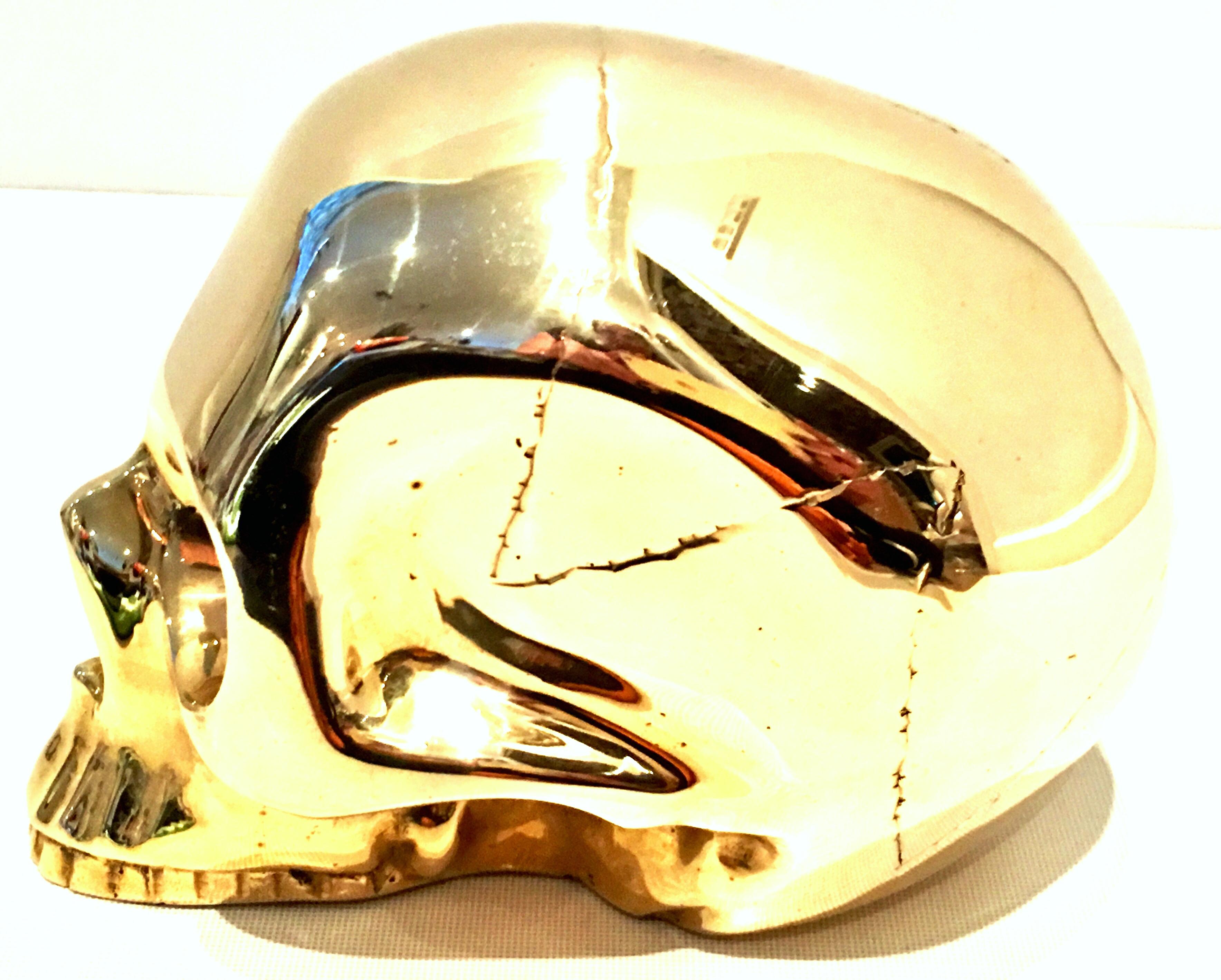 21st Century Solid Brass Skull Head Sculpture by, D.L. & Co. In Excellent Condition For Sale In West Palm Beach, FL