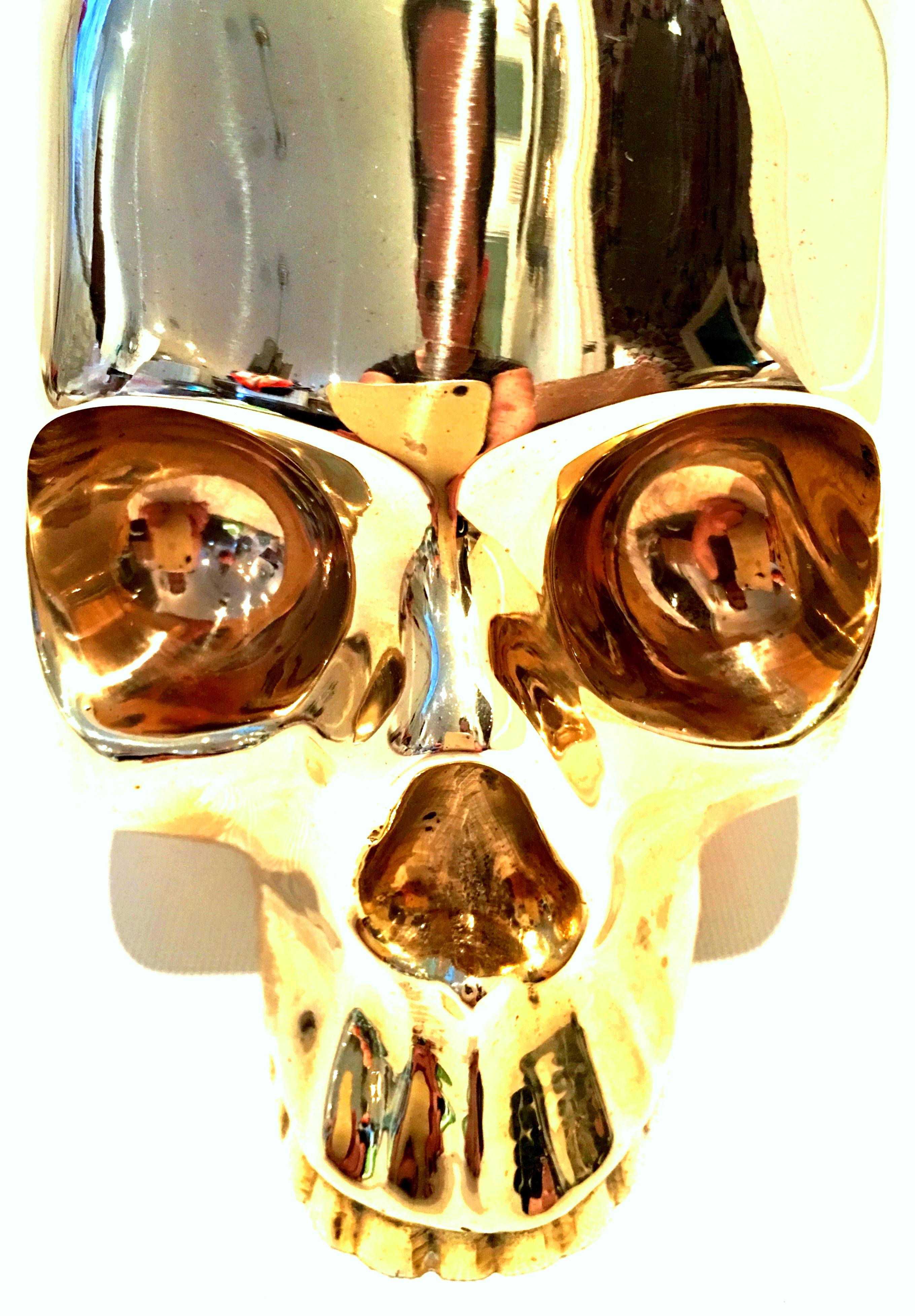 21st Century Solid Brass Skull Head Sculpture by, D.L. & Co. For Sale 1