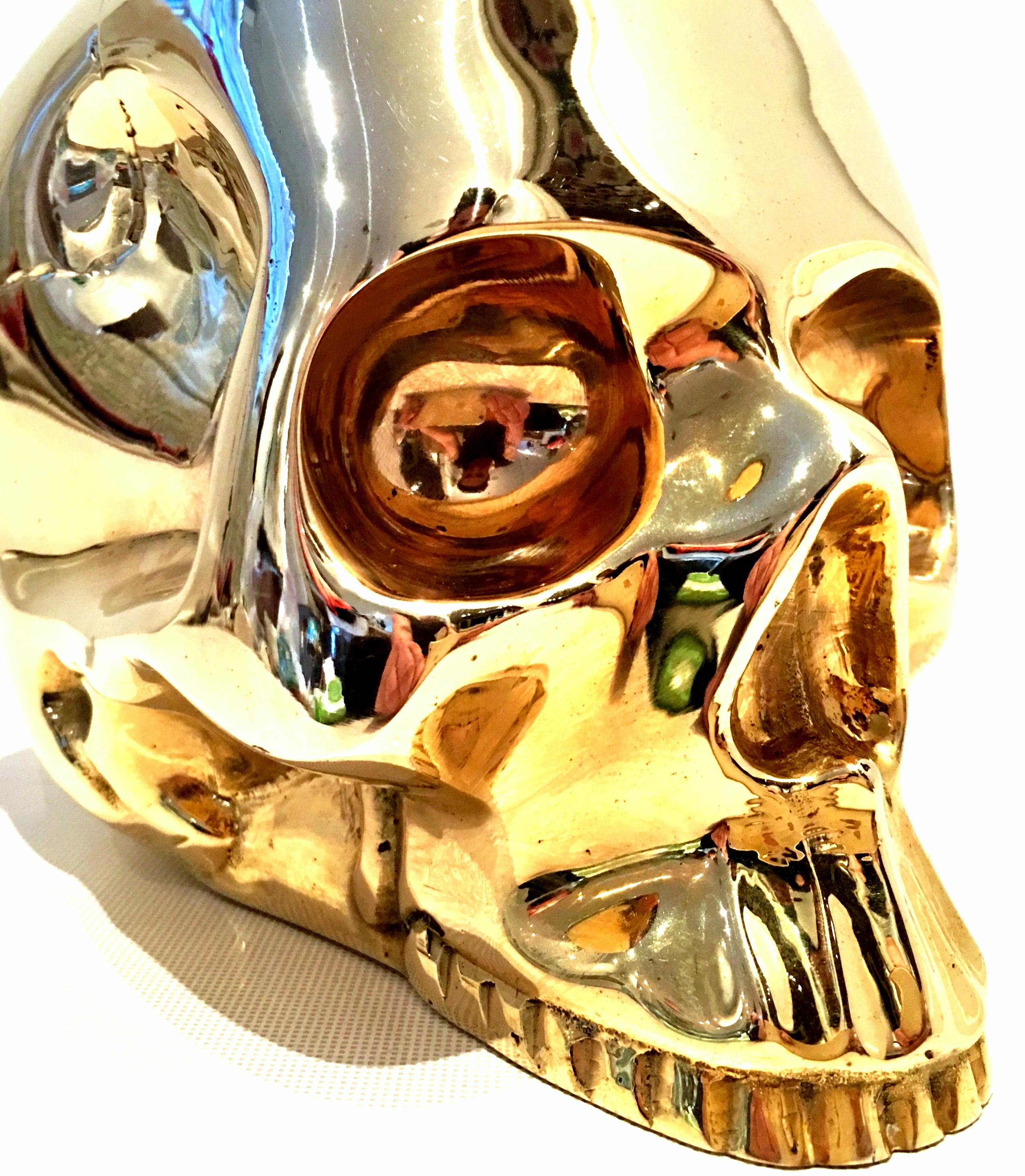 21st Century Solid Brass Skull Head Sculpture by, D.L. & Co. For Sale 2
