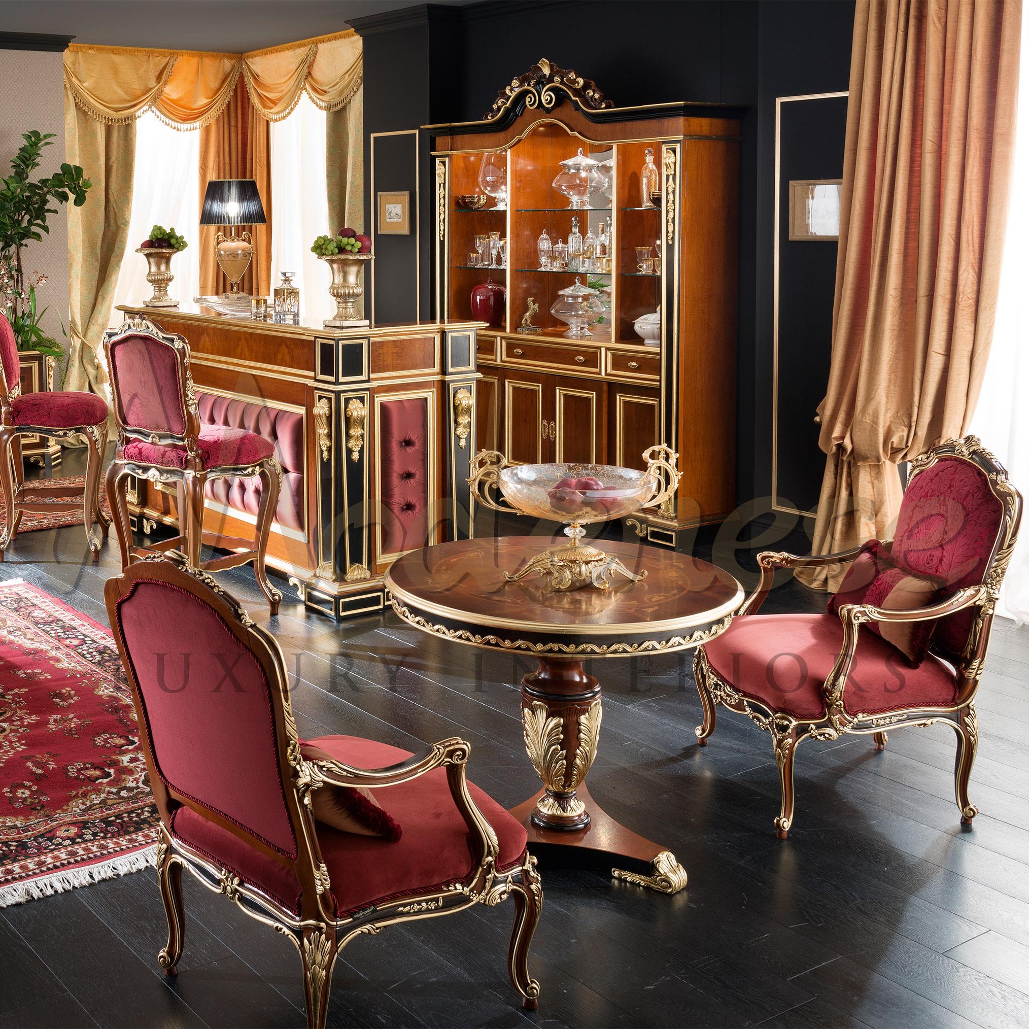 Likörvitrine aus Massivholz des 21. Jahrhunderts mit Spiegel von Modenese Luxury Interiors (Barock) im Angebot