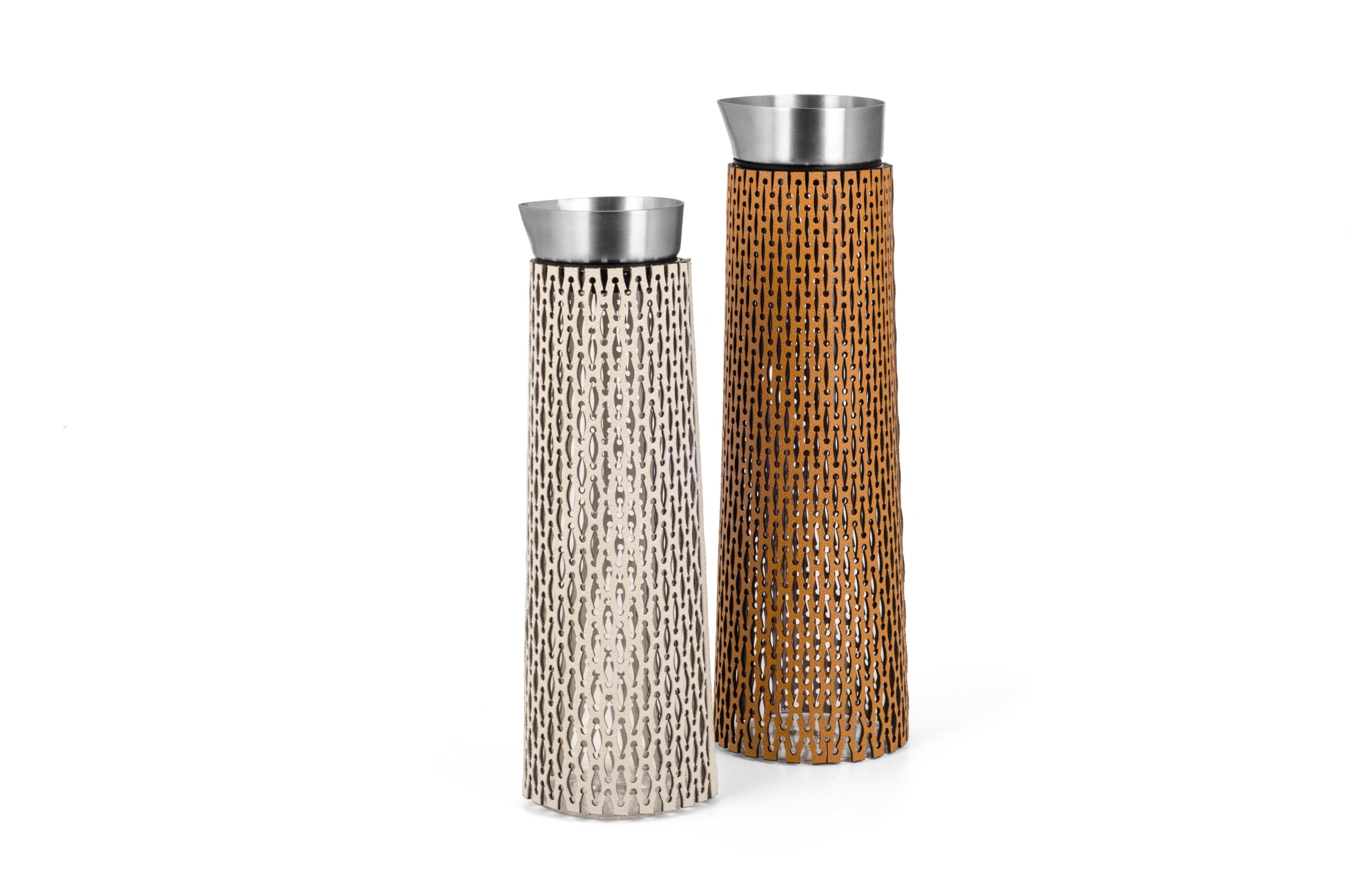 Jarra de Cristal Sophie Siglo XXI con Tapa Crema Hecha a Mano en Italia Moderno en venta