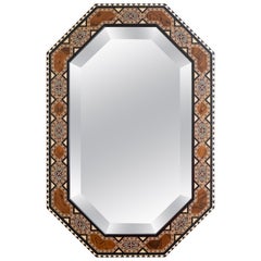 21st Century Spanish Inlaid Marquetry 'Taracea' Mirror Inspired by the Alhambra
