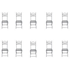 21st Century Spanish Set of Ten Iron Side Chairs