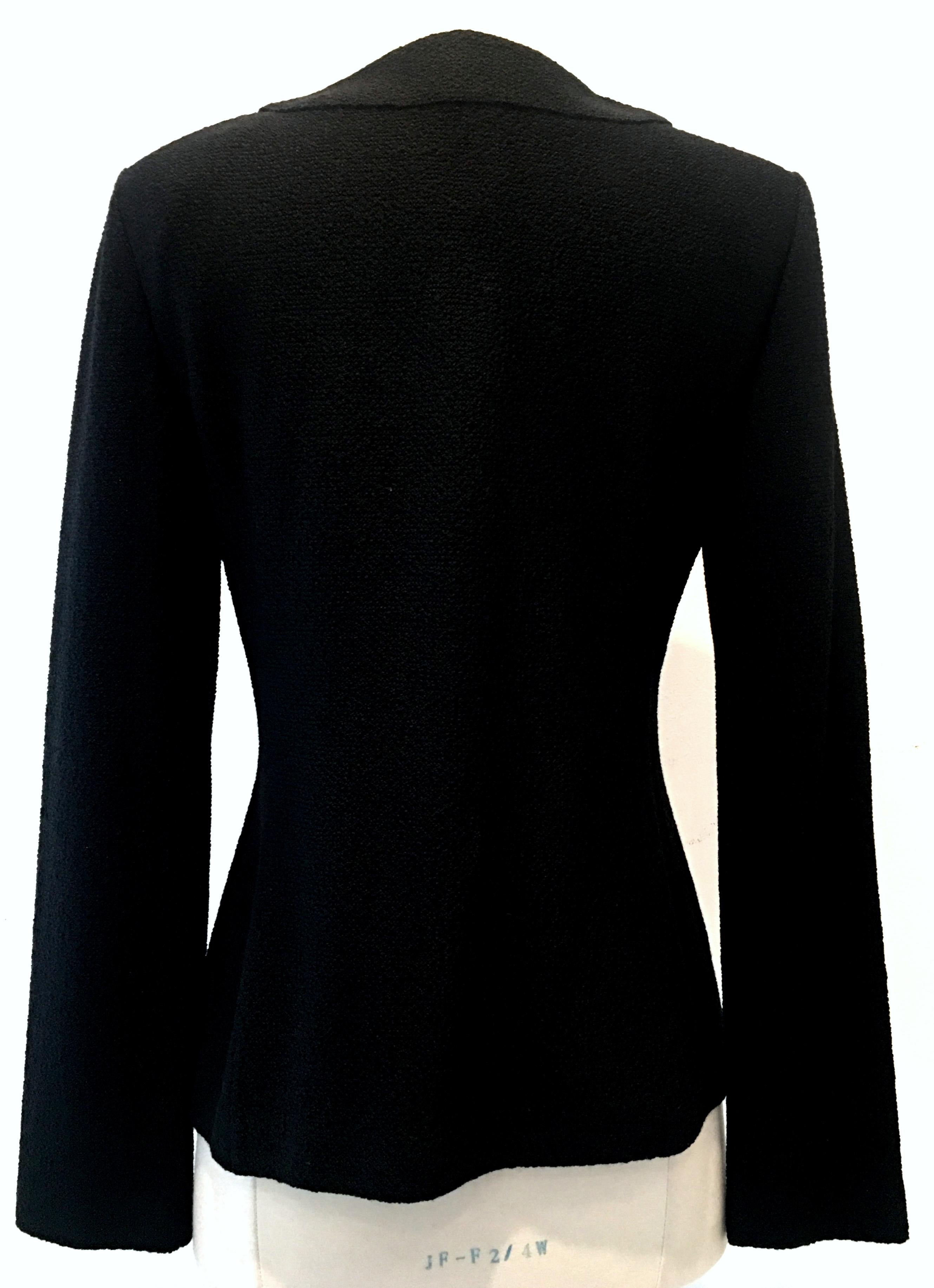 Women's or Men's 21st Century St. John Black  Silk Knit Jacket Size 8 For Sale
