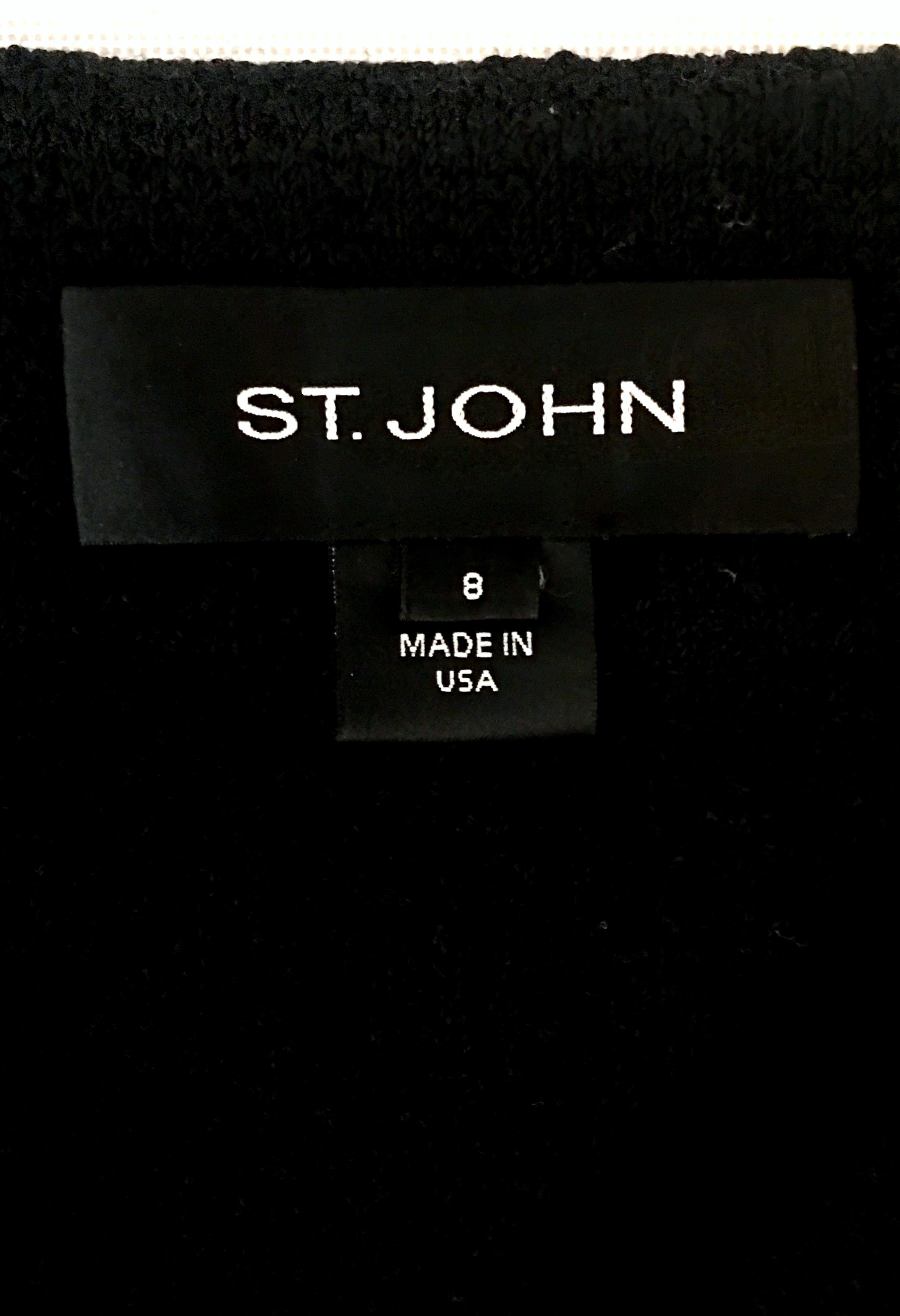 21st Century St. John Black  Silk Knit Jacket Size 8 For Sale 5