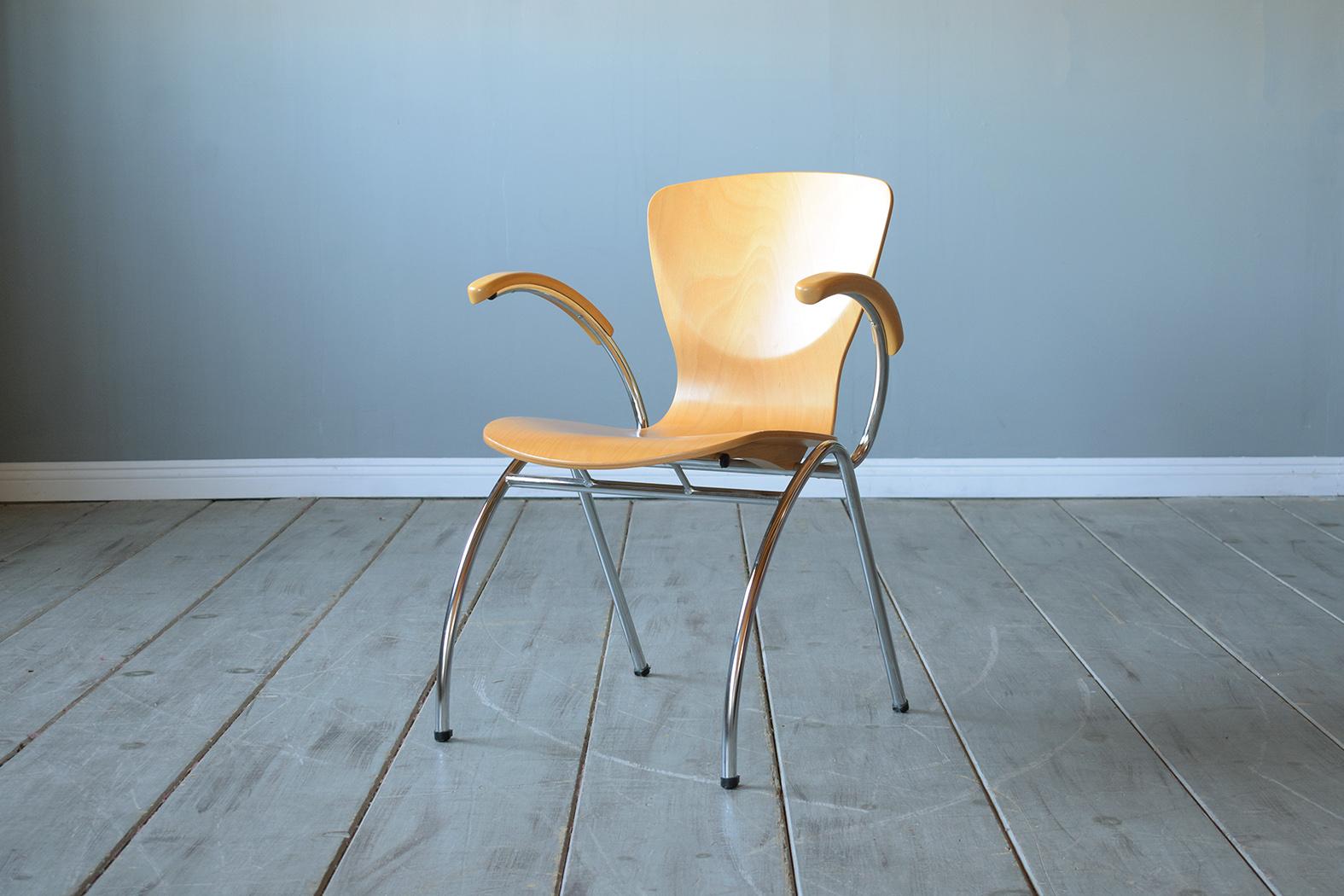 21st-Century Mid-Century Modern Dining Chairs: Set of Six For Sale 3