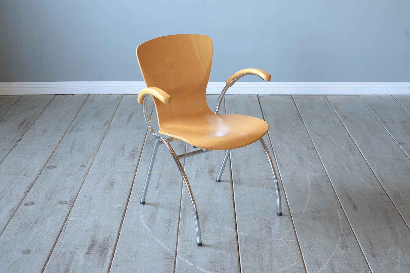 21st-Century Mid-Century Modern Dining Chairs: Set of Six For Sale 4