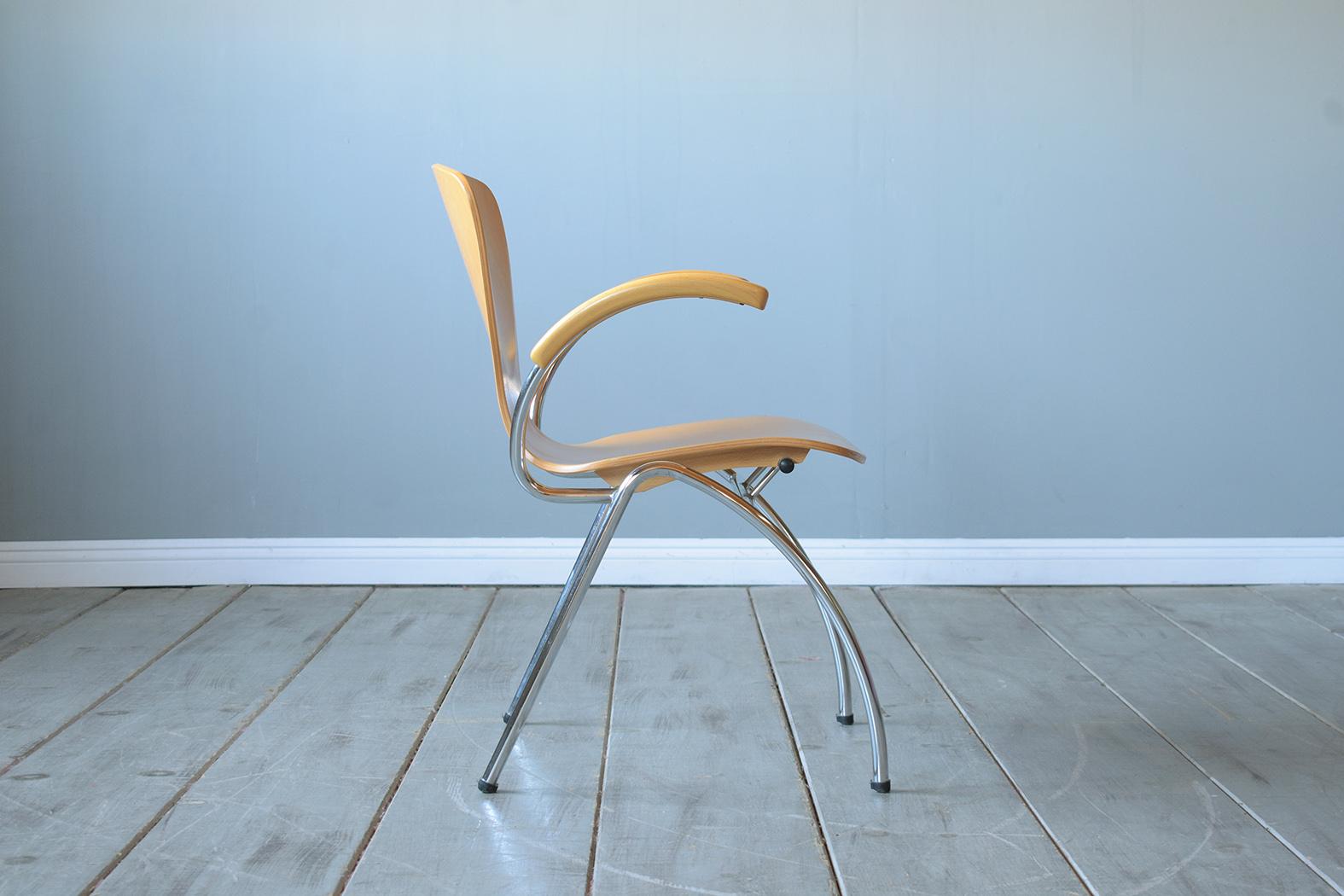 21st-Century Mid-Century Modern Dining Chairs: Set of Six For Sale 7