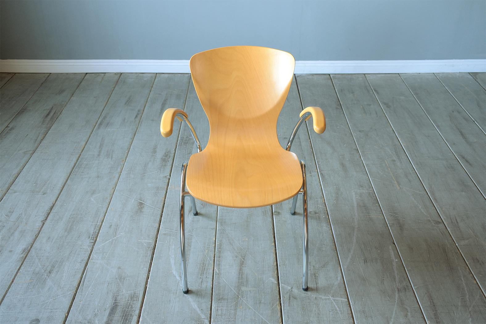 Contemporary 21st-Century Mid-Century Modern Dining Chairs: Set of Six For Sale