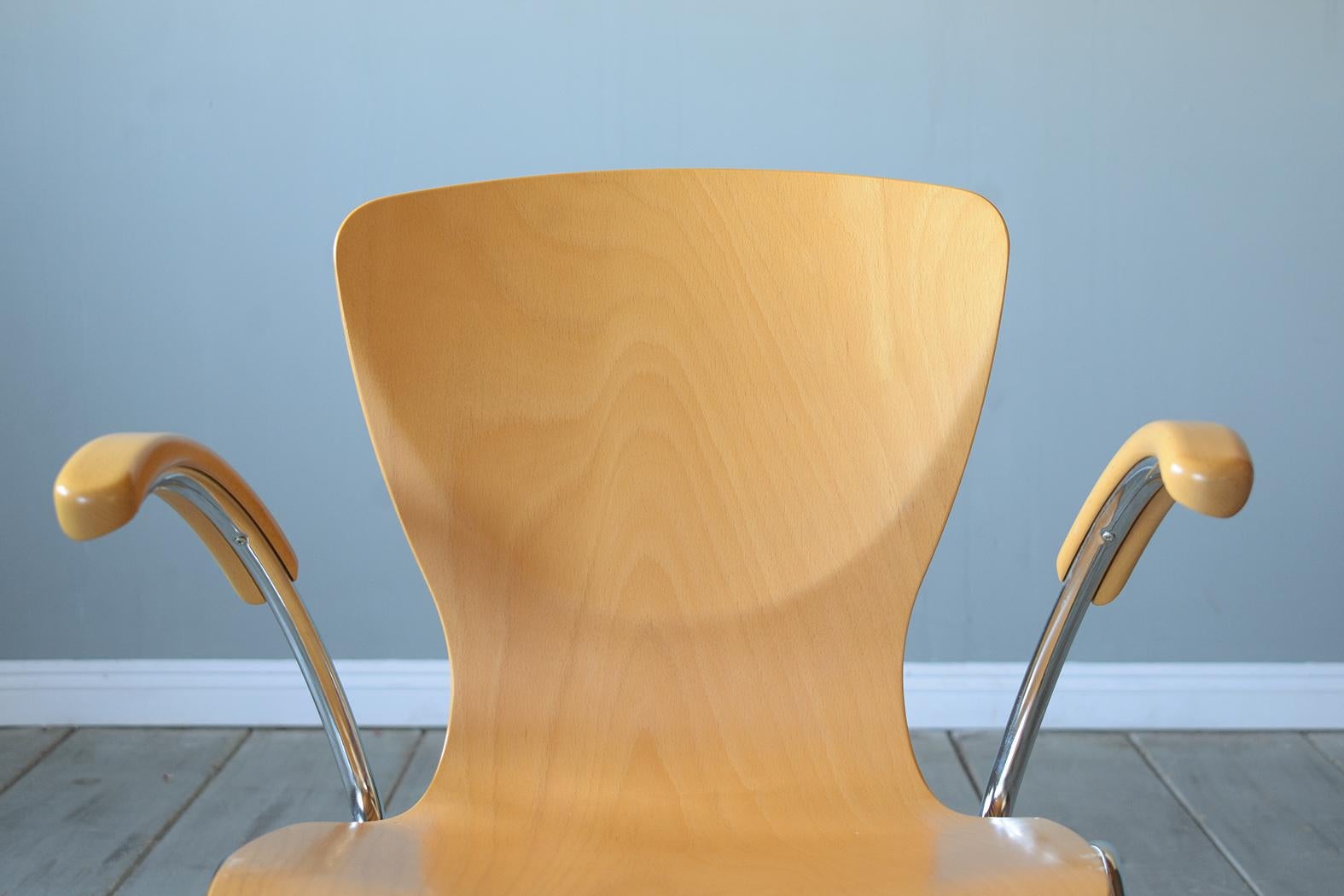 21st-Century Mid-Century Modern Dining Chairs: Set of Six For Sale 1
