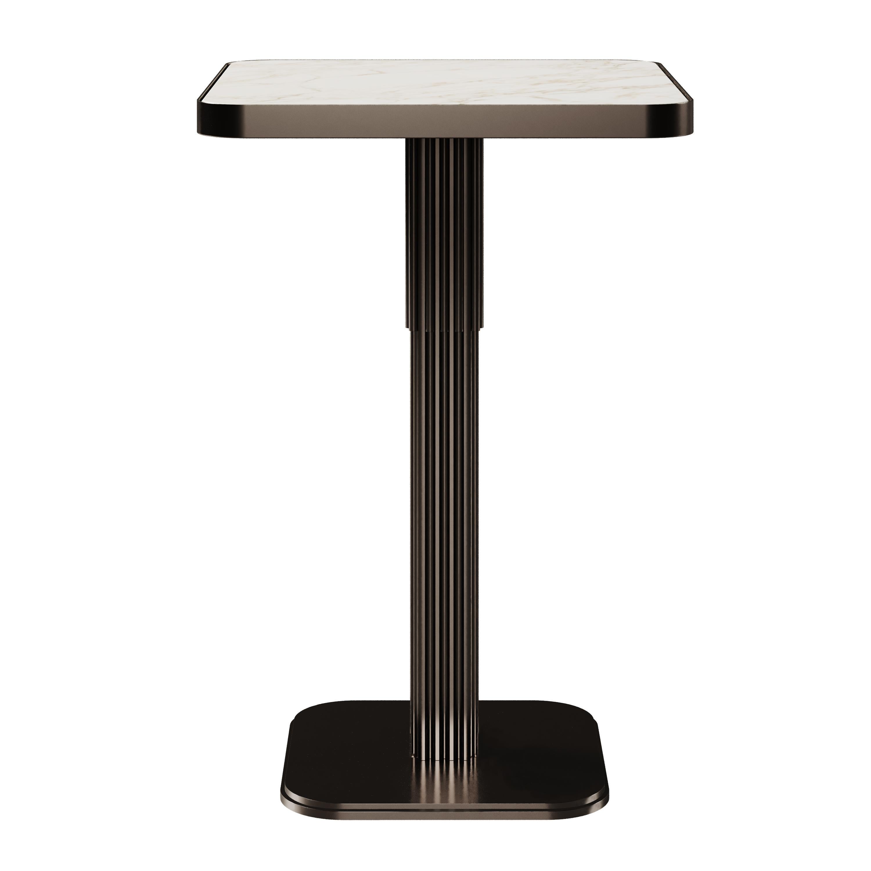 Laiton 21e siècle, chaise de bar Staten en laiton et marbre en vente