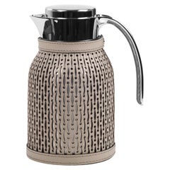 21st Century Steel Thermal Carafe Diana with Taupe Cover Handcrafed in Italy
