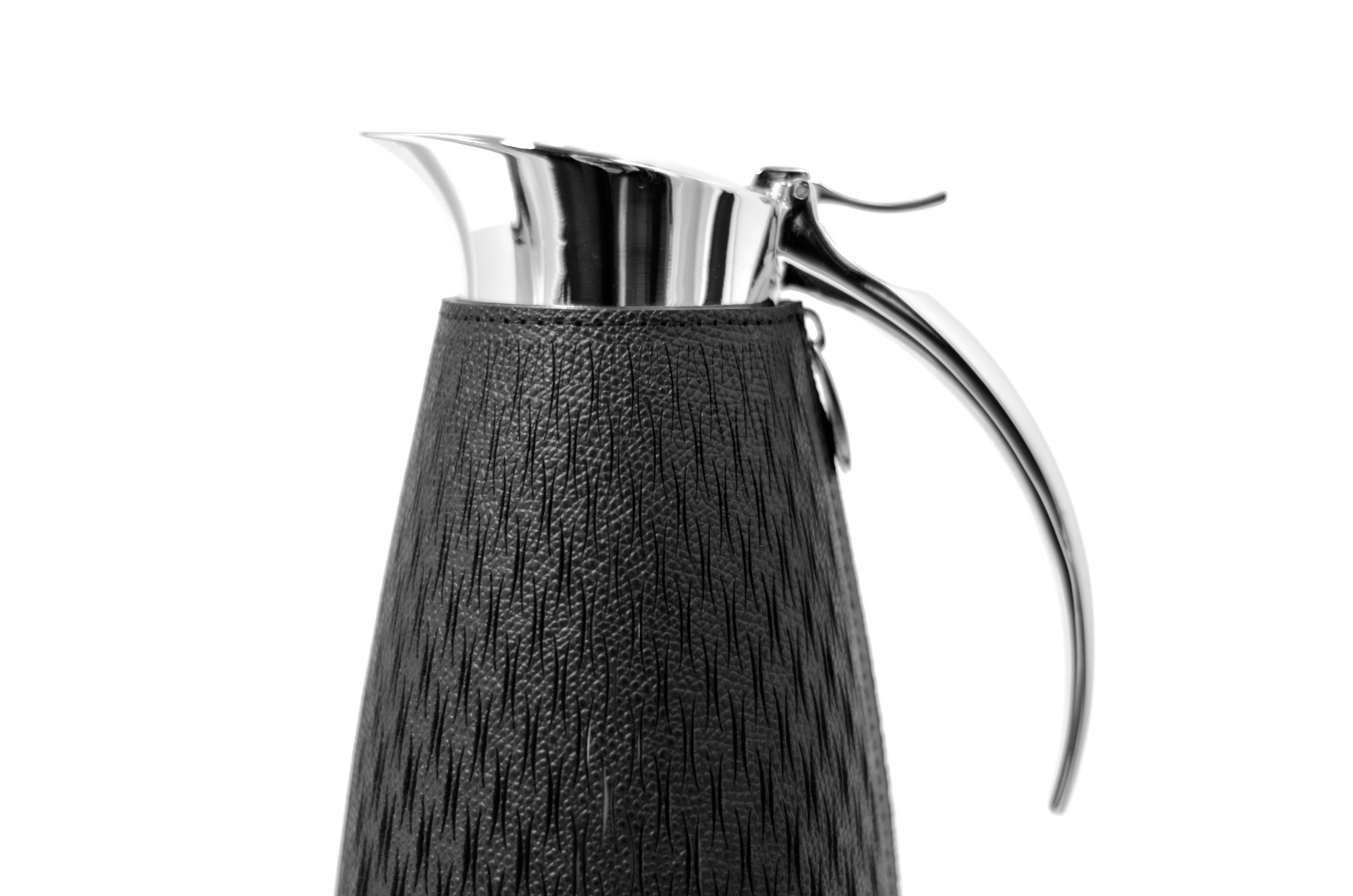 Modern 21st Century Steel Thermal Carafe Style with Grey Cover Handcrafed in Italy For Sale