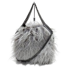 21st Century Stella McCartney Gray Faux Fur and Chain Shoulder Bag