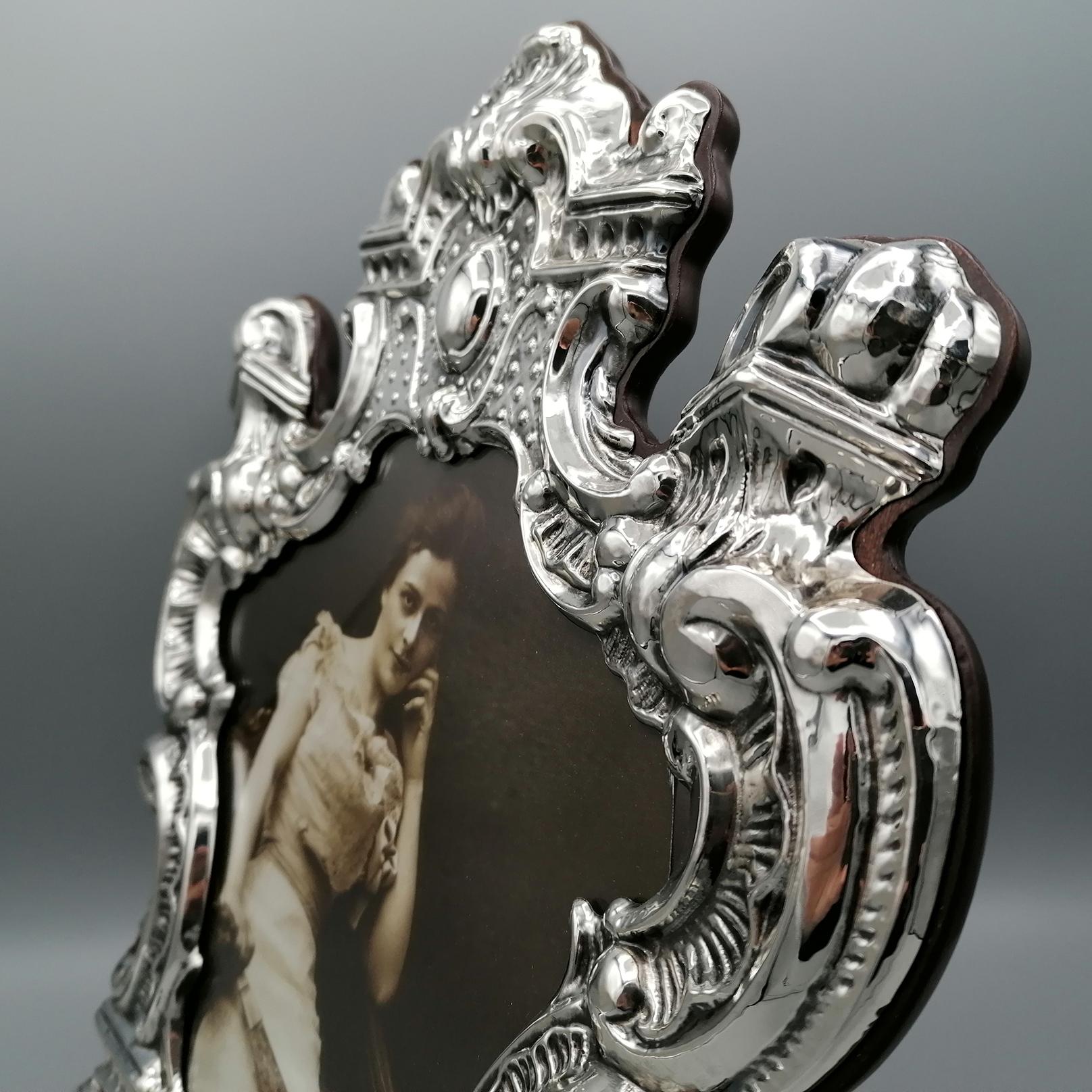 Cadre photo de style baroque Cartagloria en argent sterling du 21e siècle en vente 1