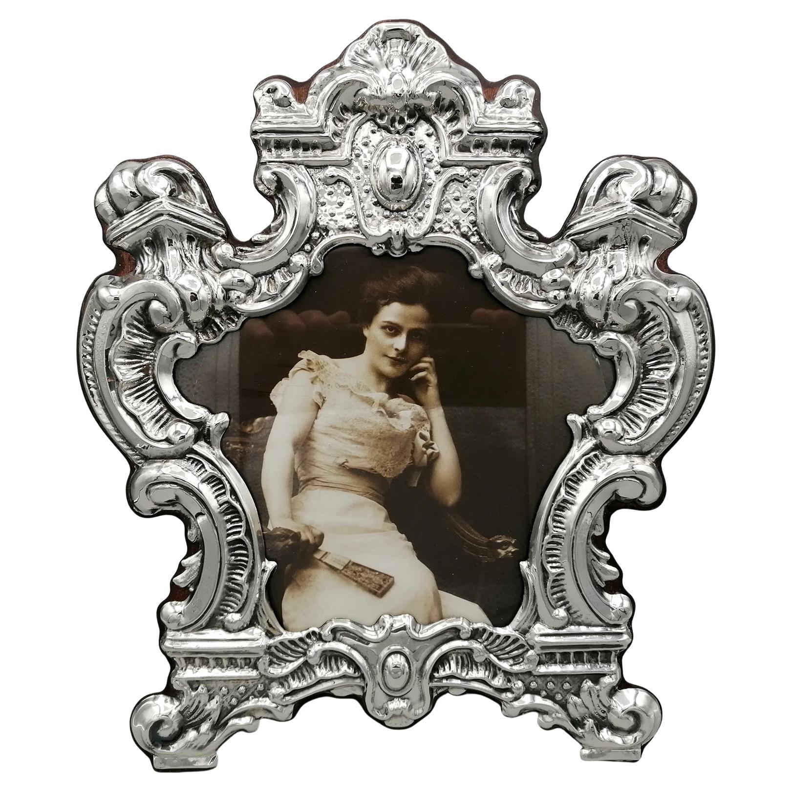 21st Century Sterling Silver Baroque Style "Cartagloria" Picture Frame For Sale