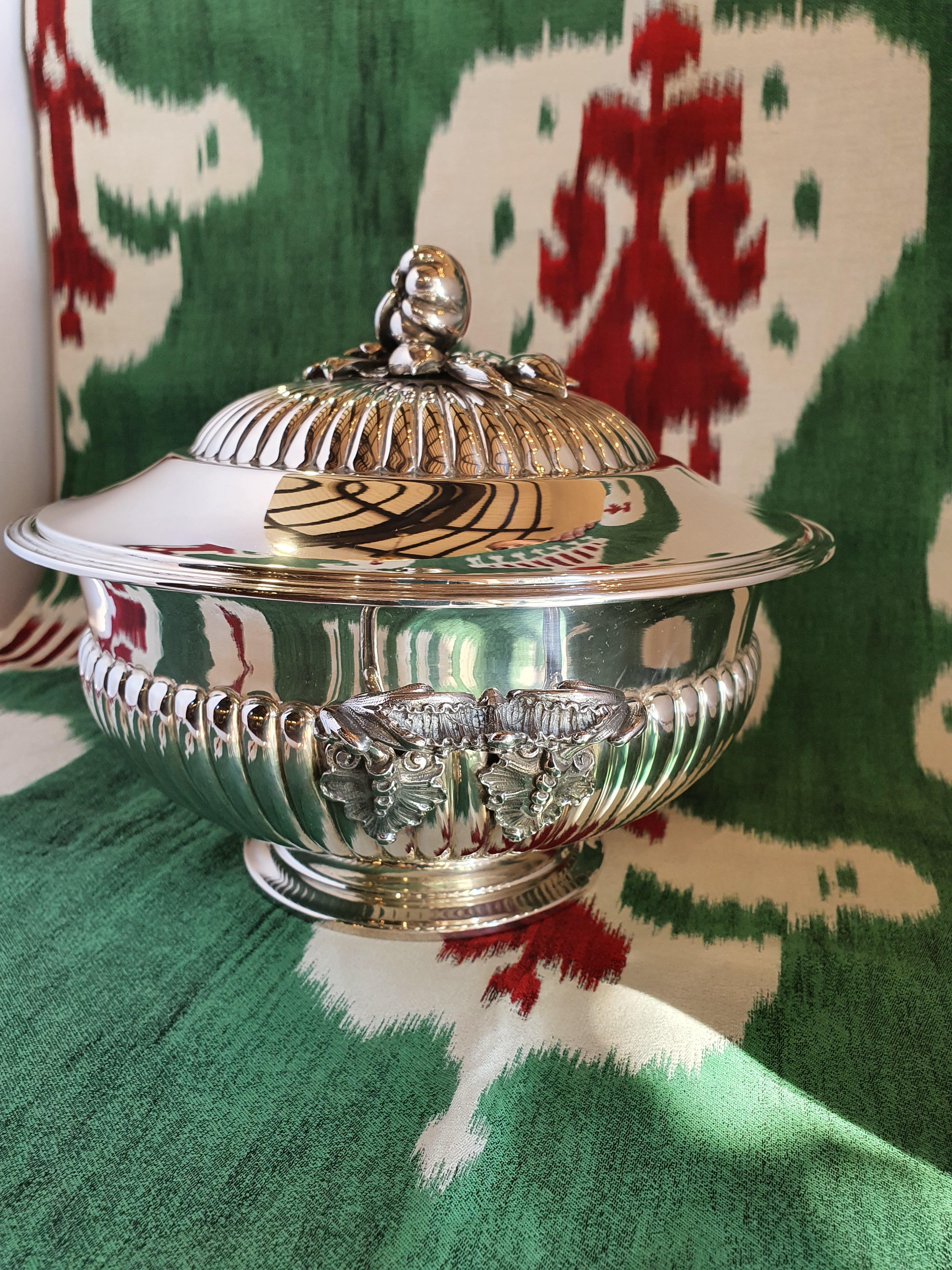 Rococo Revival 21st Century Sterling Silver Soup Tureen, Italy, 2001 For Sale