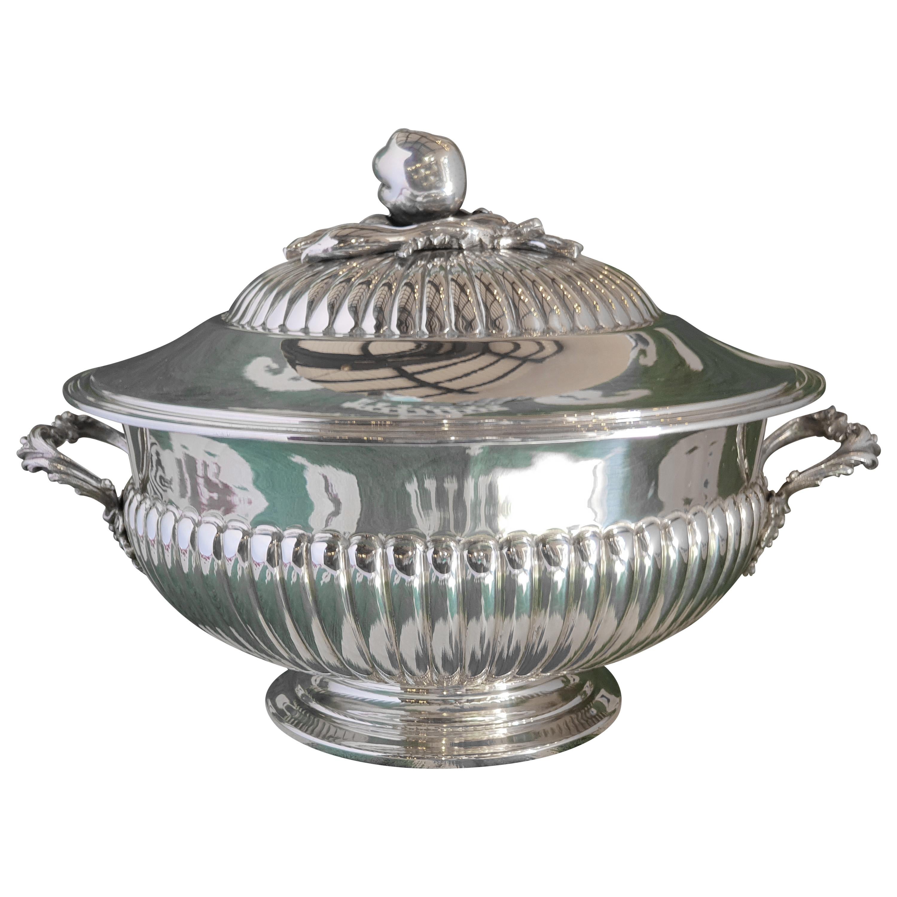 21st Century Sterling Silver Soup Tureen, Italy, 2001 For Sale