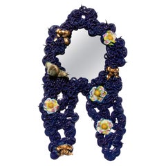 21st Century Still Life Mirror Blue Clay by Angelica Lorenzi