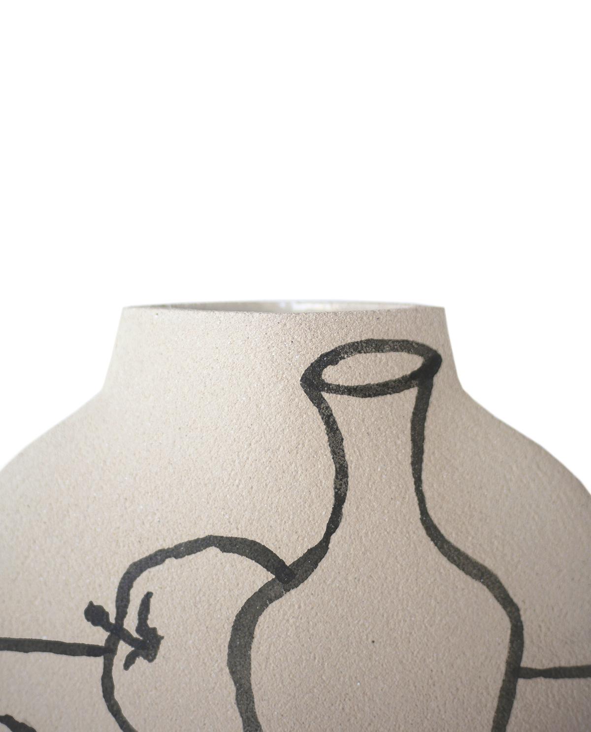 Minimalist 21st Century 'Still Life' Vase in White Ceramic, Handcrafted in France For Sale