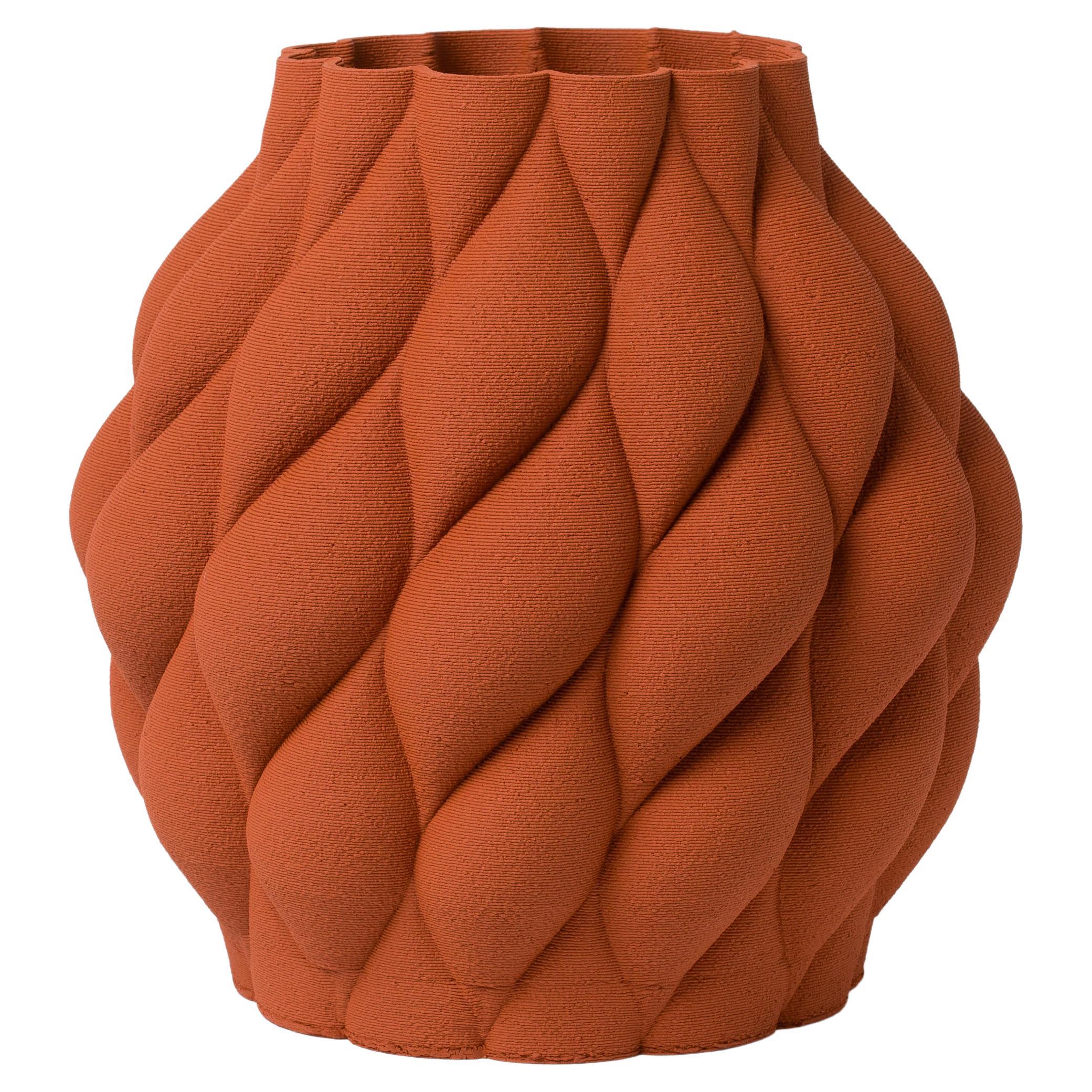 Steinrote Mumbai-Vase aus Keramik des 21. Jahrhunderts, handgefertigt, Italien
