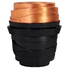 21st Century Stratum Side Table Copper Leaf Made in Portugal by Malabar